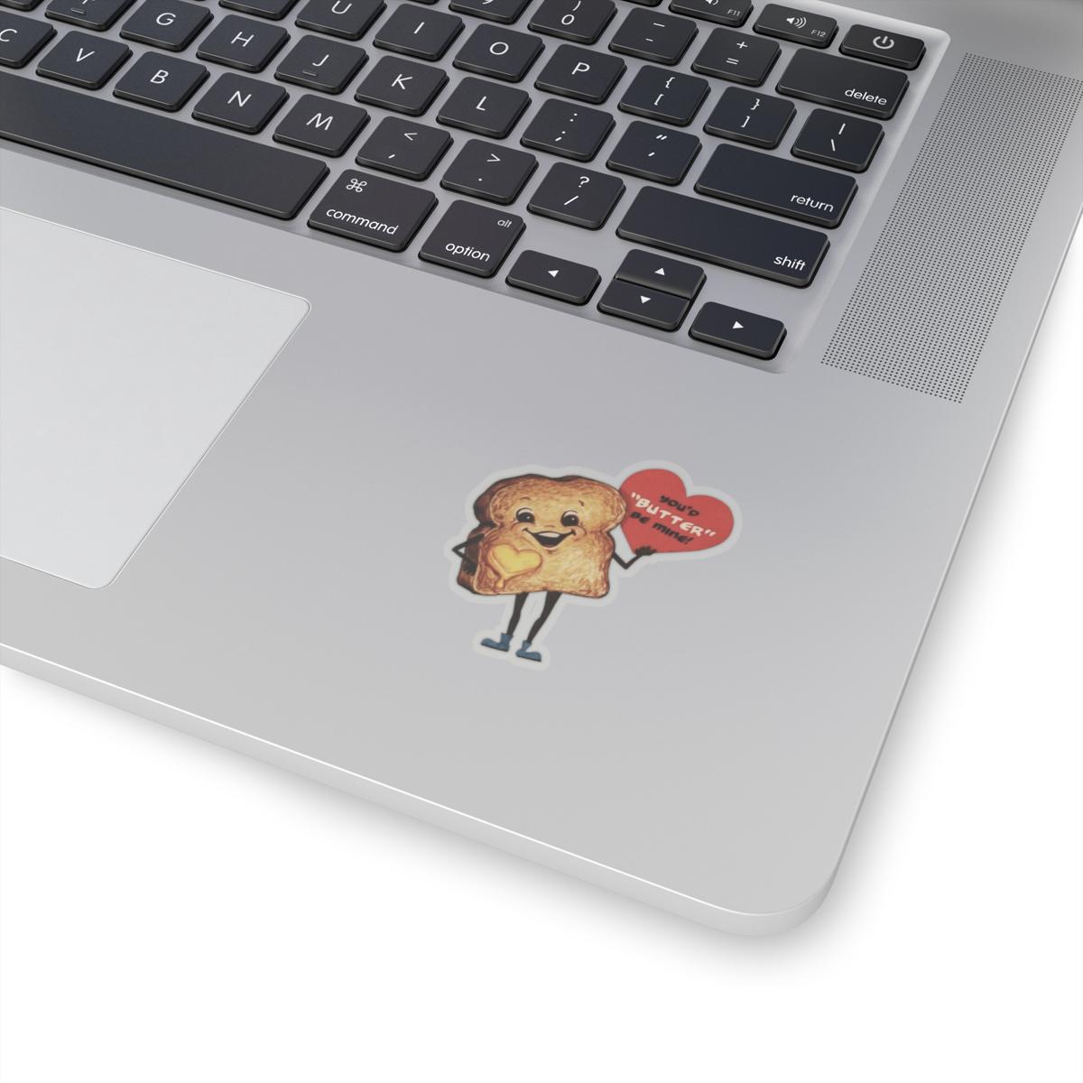 Funny Retro Romantic Sticker, Vintage St Valentines Day, Butter Be Mine Decal, Nostalgic Cute Heartfelt Toast for Loved Ones and Foodies