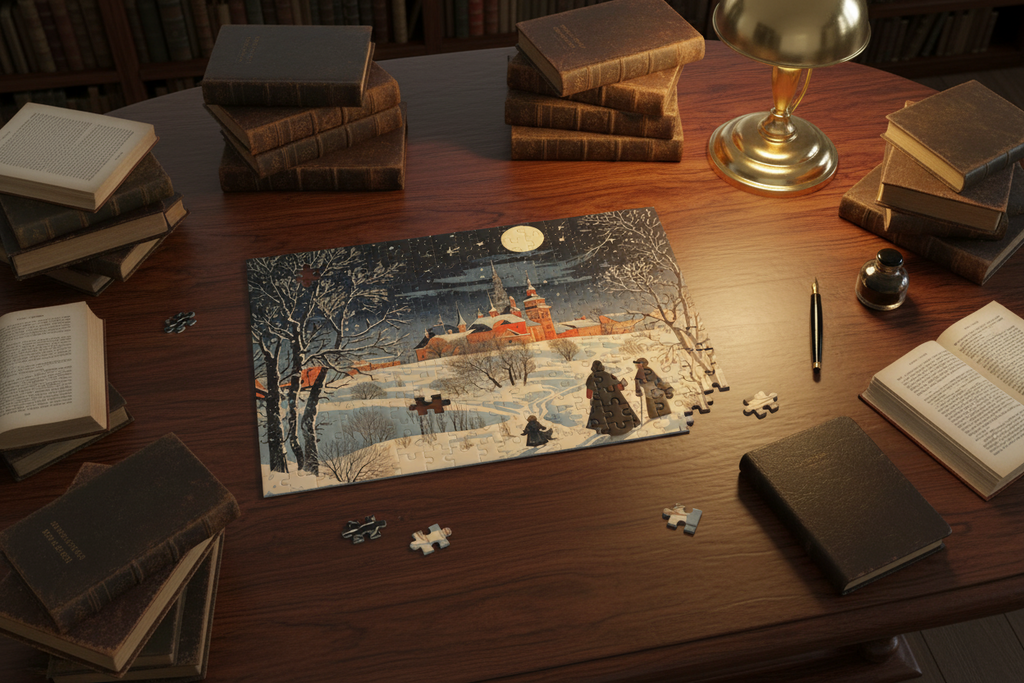 Puzzle inspired by Doctor Zhivago, Literary Artwork, Anxiety Relief, Stress Management, Perfect Gift for Book Lovers