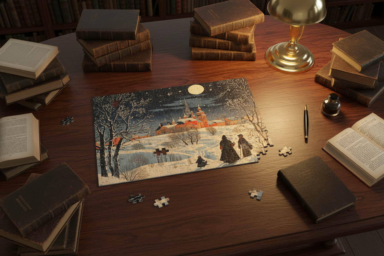 Puzzle inspired by Doctor Zhivago, Literary Artwork, Anxiety Relief, Stress Management, Perfect Gift for Book Lovers