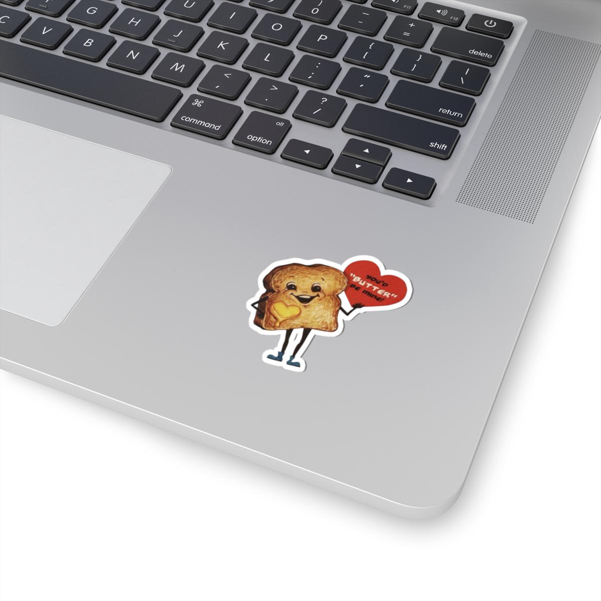 Funny Retro Romantic Sticker, Vintage St Valentines Day, Butter Be Mine Decal, Nostalgic Cute Heartfelt Toast for Loved Ones and Foodies