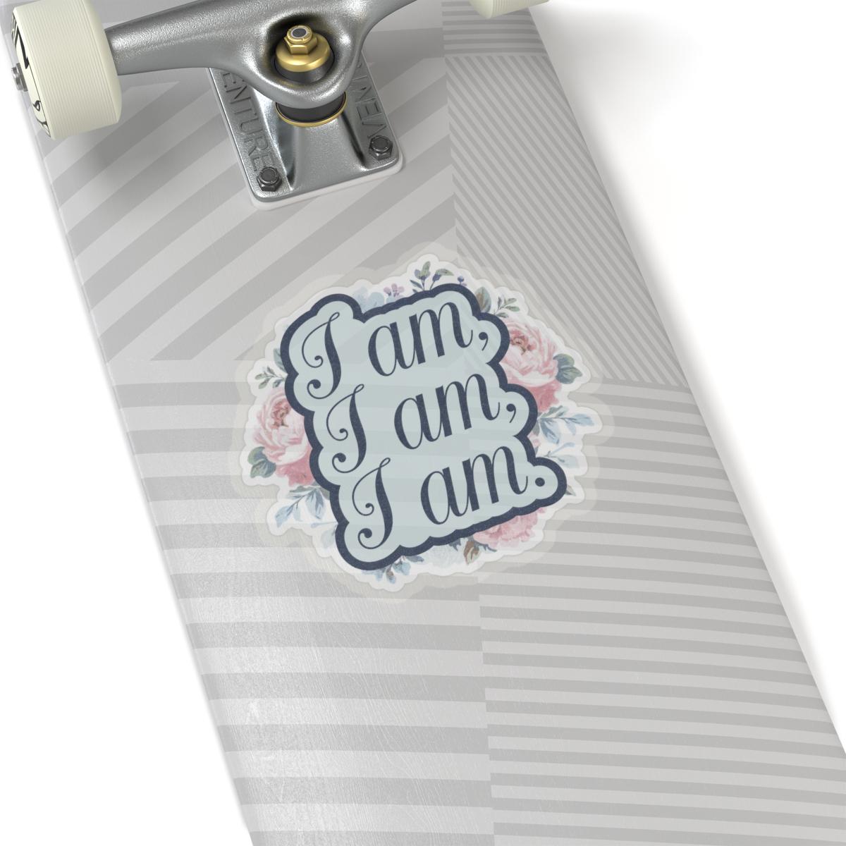 Sylvia Plath Quote Sticker, Literature Lover Gift, Vintage Style Sticker, Floral Decal, I Am I Am I Am Decor, Mental Health Awareness