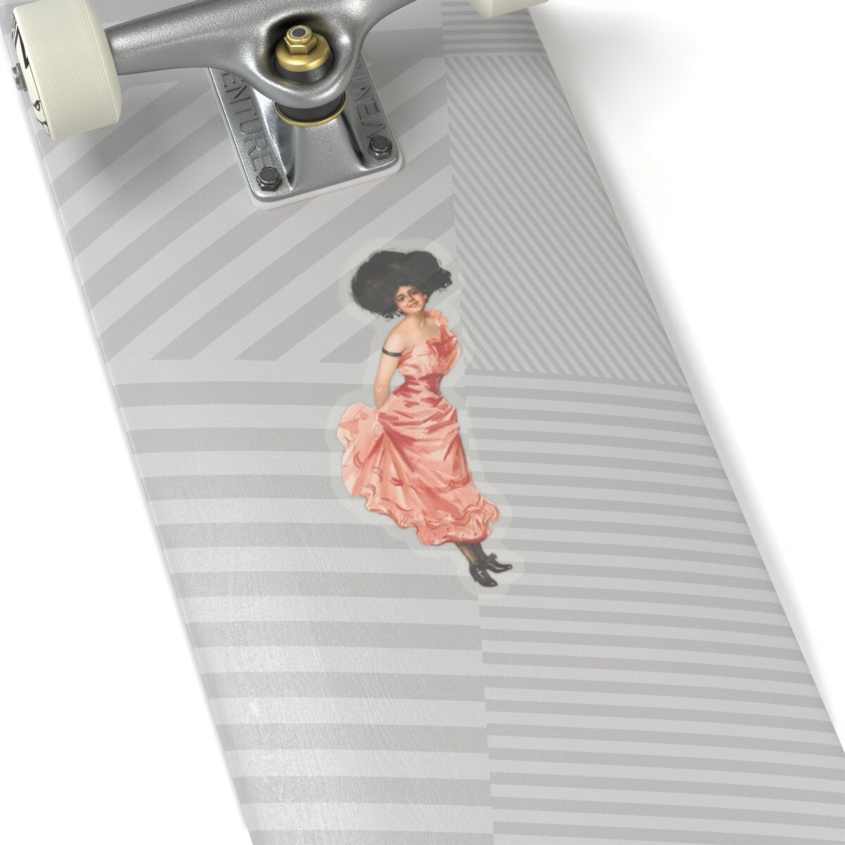 Victorian Pink Dress Lady Vinyl Sticker – Coquette Art Decal
