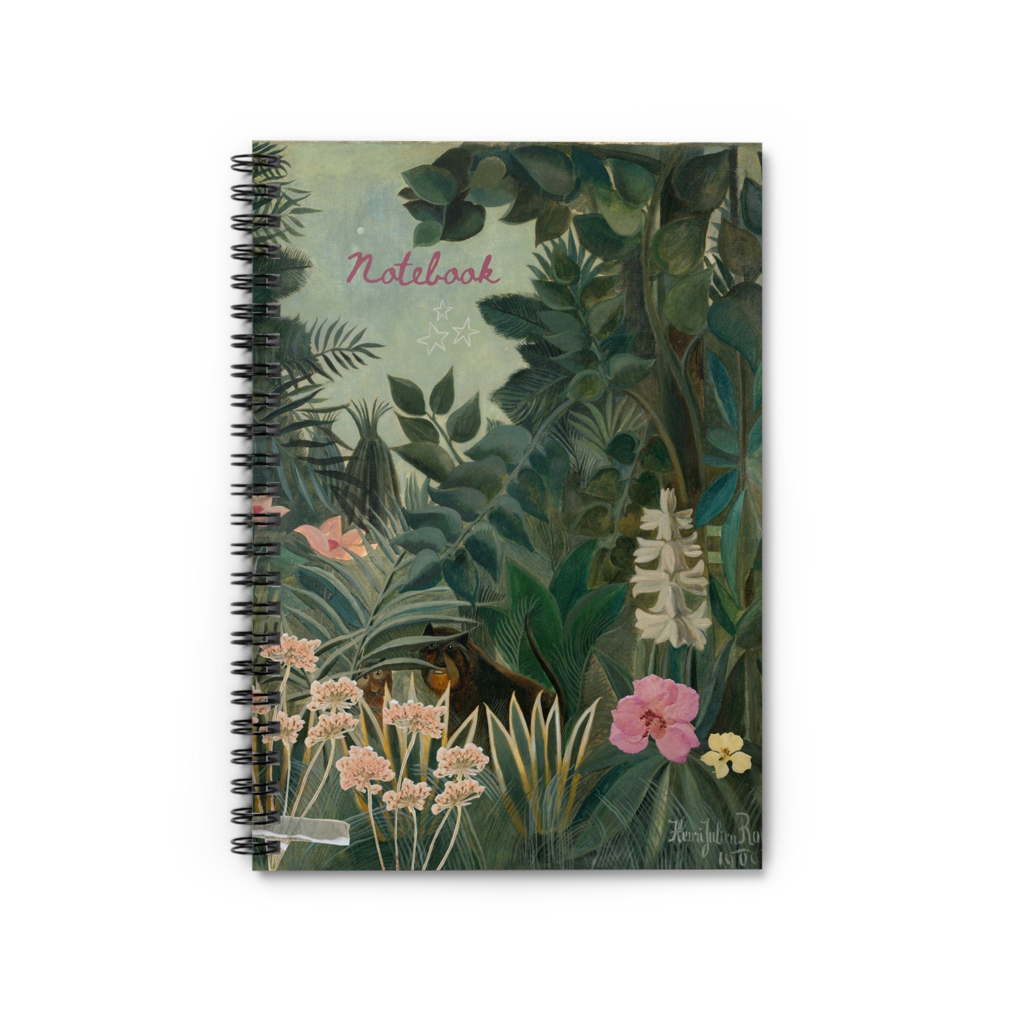 Art Notebook The Equatorial Jungle by Henry Rousseau, Spiral Bound Journal, Artistic Diary and Planner, Creative Gift Idea