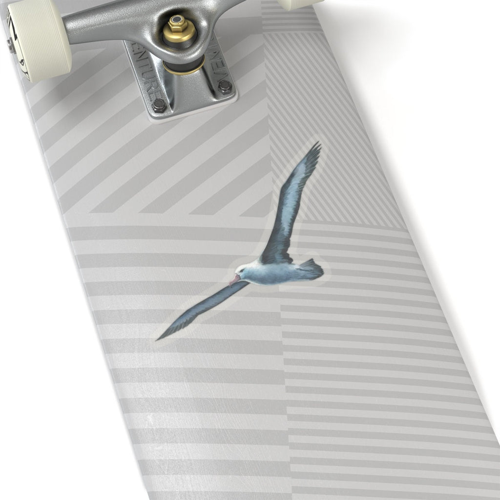 Blue Albatross Vinyl Decal, Watercolor Bird Sticker, Durable White Vinyl Art for Laptops, Cars, Windows, Removable and UV Resistant