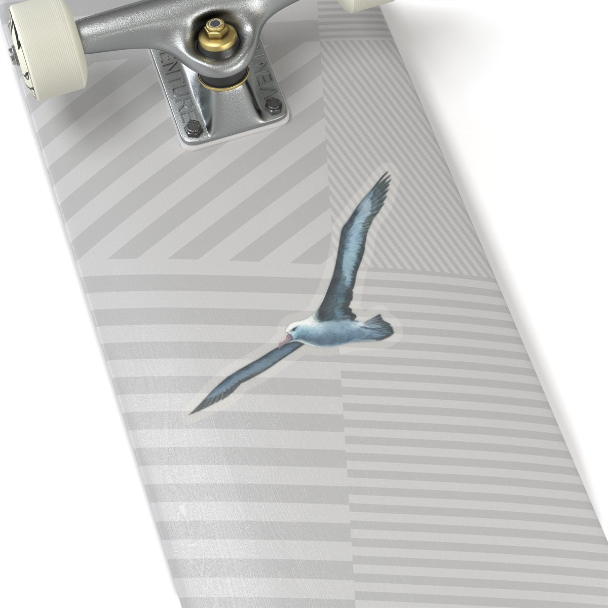 Blue Albatross Vinyl Decal, Watercolor Bird Sticker, Durable White Vinyl Art for Laptops, Cars, Windows, Removable and UV Resistant