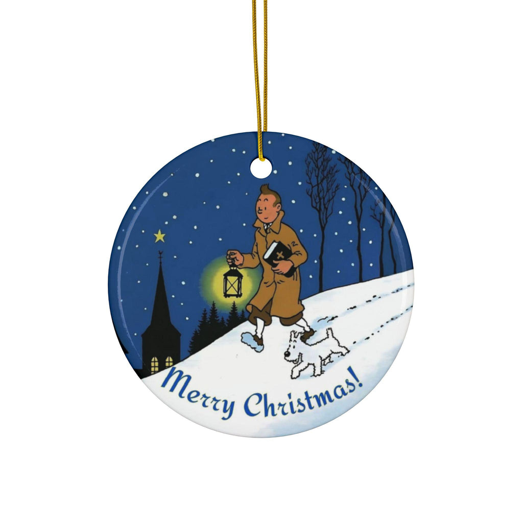 Adventures of Tintin Snowy Ornament,Ceramic Ornaments, Christmas Tree Decor, Holiday Gift, Christian Religious, Retro Nostalgic, Classic TV
