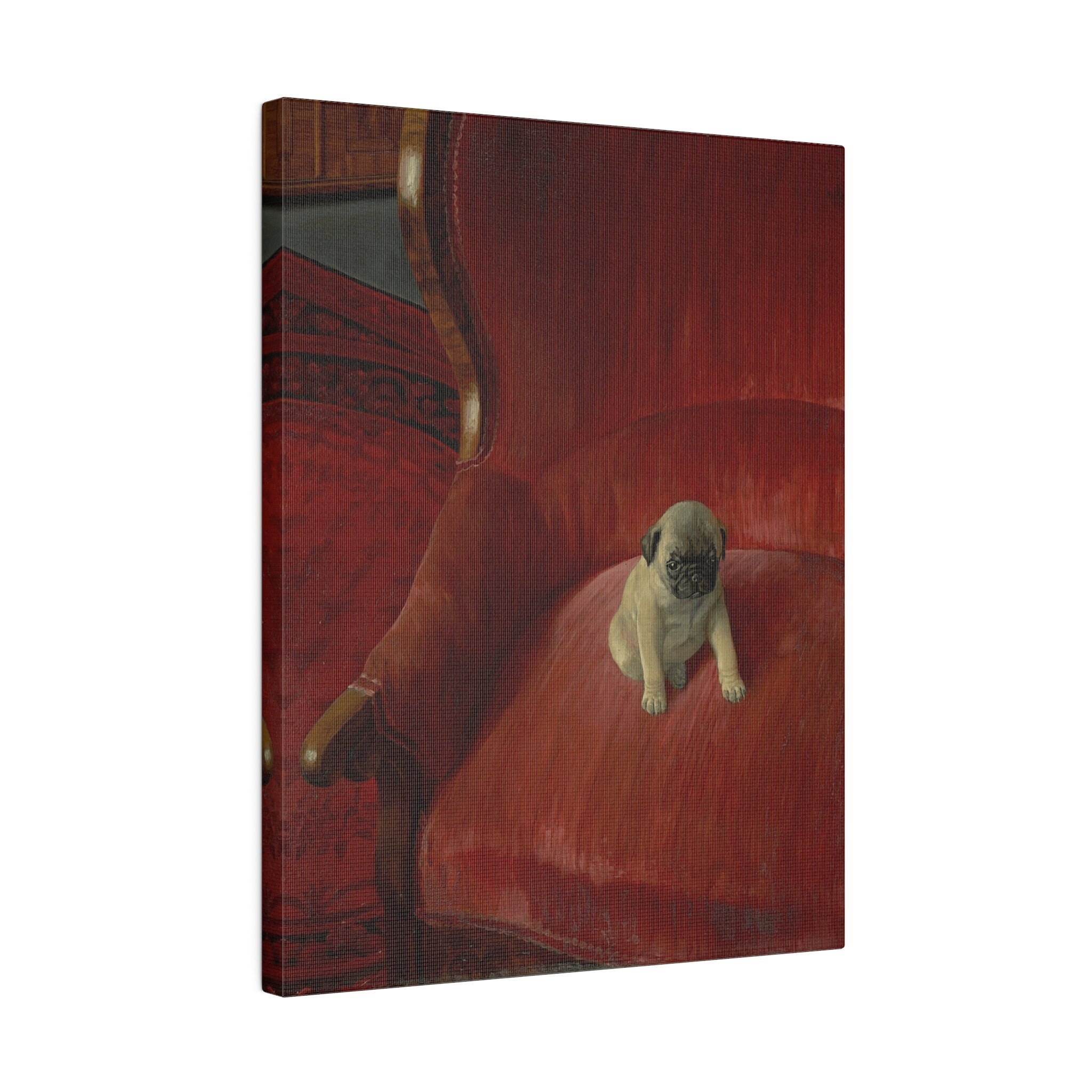 Thomas Heine Siegfried Canvas Print, French Bulldog on Red Chair, Jugendstil Inspired Canvas Art, Perfect Gift for Dog Lovers