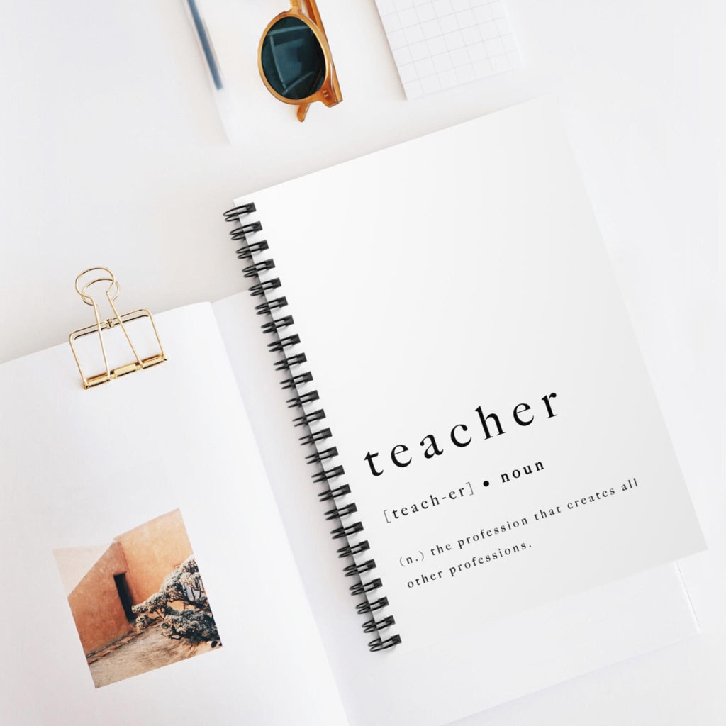 Teacher Definition Notebook, Inspirational Gift for Teachers, Back-to-School Supplies, Ruled Notebook