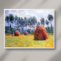 Claude Monet Haystacks at Giverny Print, Impressionist Landscape Poster, Premium Matte Wall Art for Home Decor