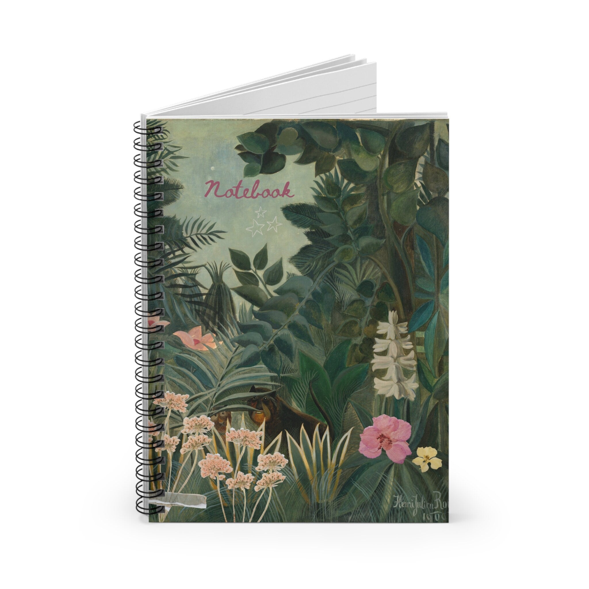 Art Notebook The Equatorial Jungle by Henry Rousseau, Spiral Bound Journal, Artistic Diary and Planner, Creative Gift Idea