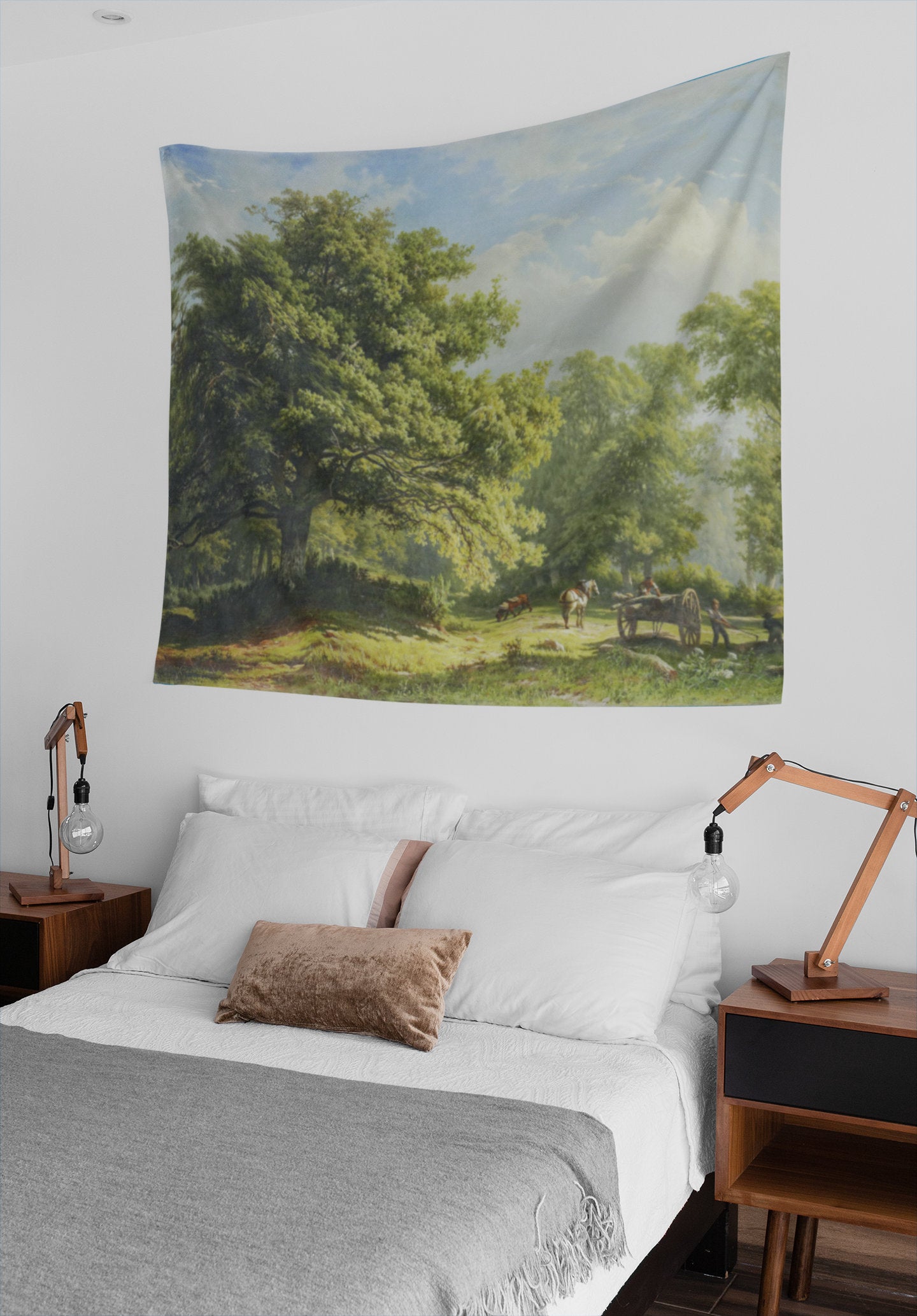 Landscape Tapestry, The Bentheim Forest by George Andries Roth, Lush Nature Wall Hanging, Vibrant Art Decor Gift