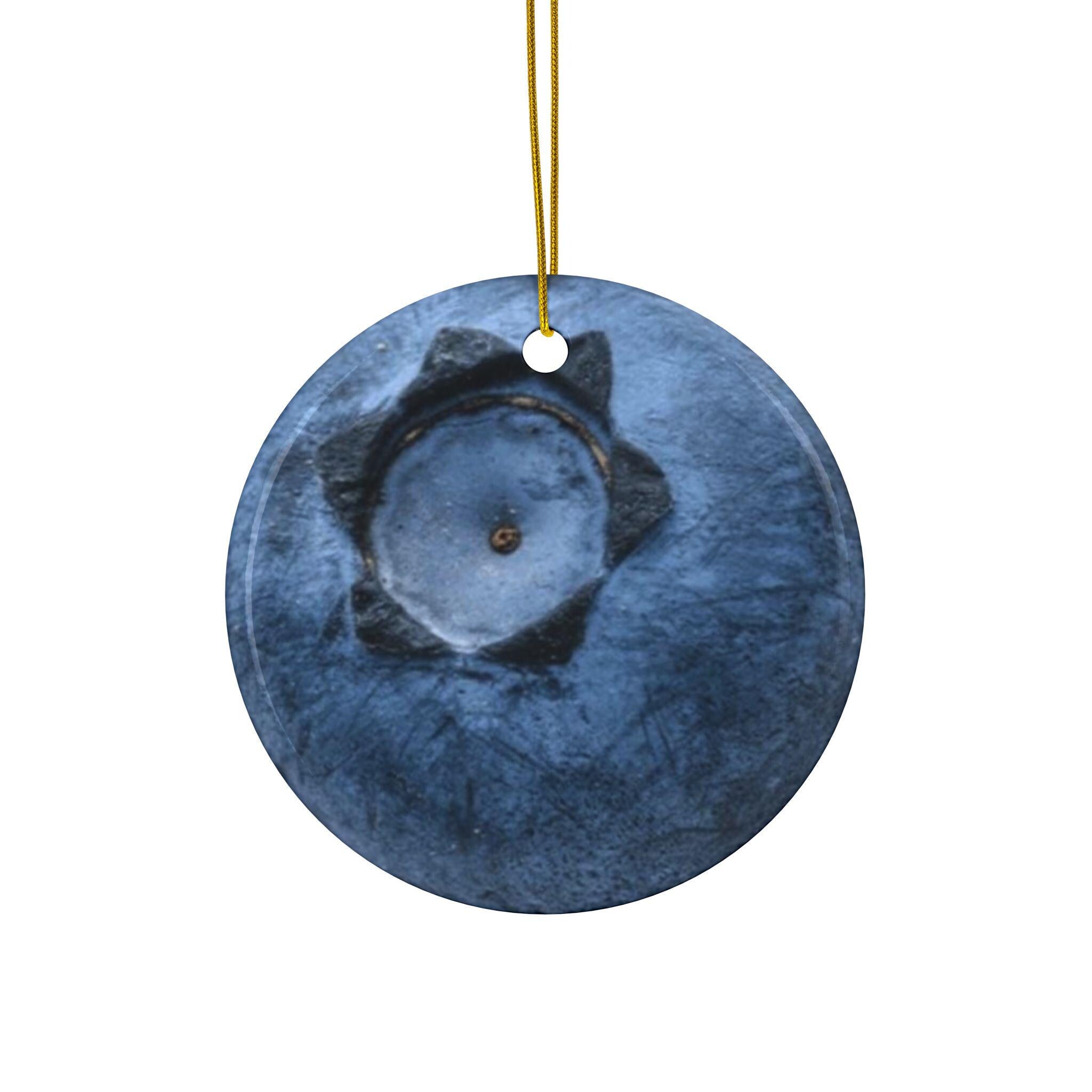 Blueberry Christmas Tree Ornament Ceramic Ornament | Double-Sided Holiday Decor | Flat Surface