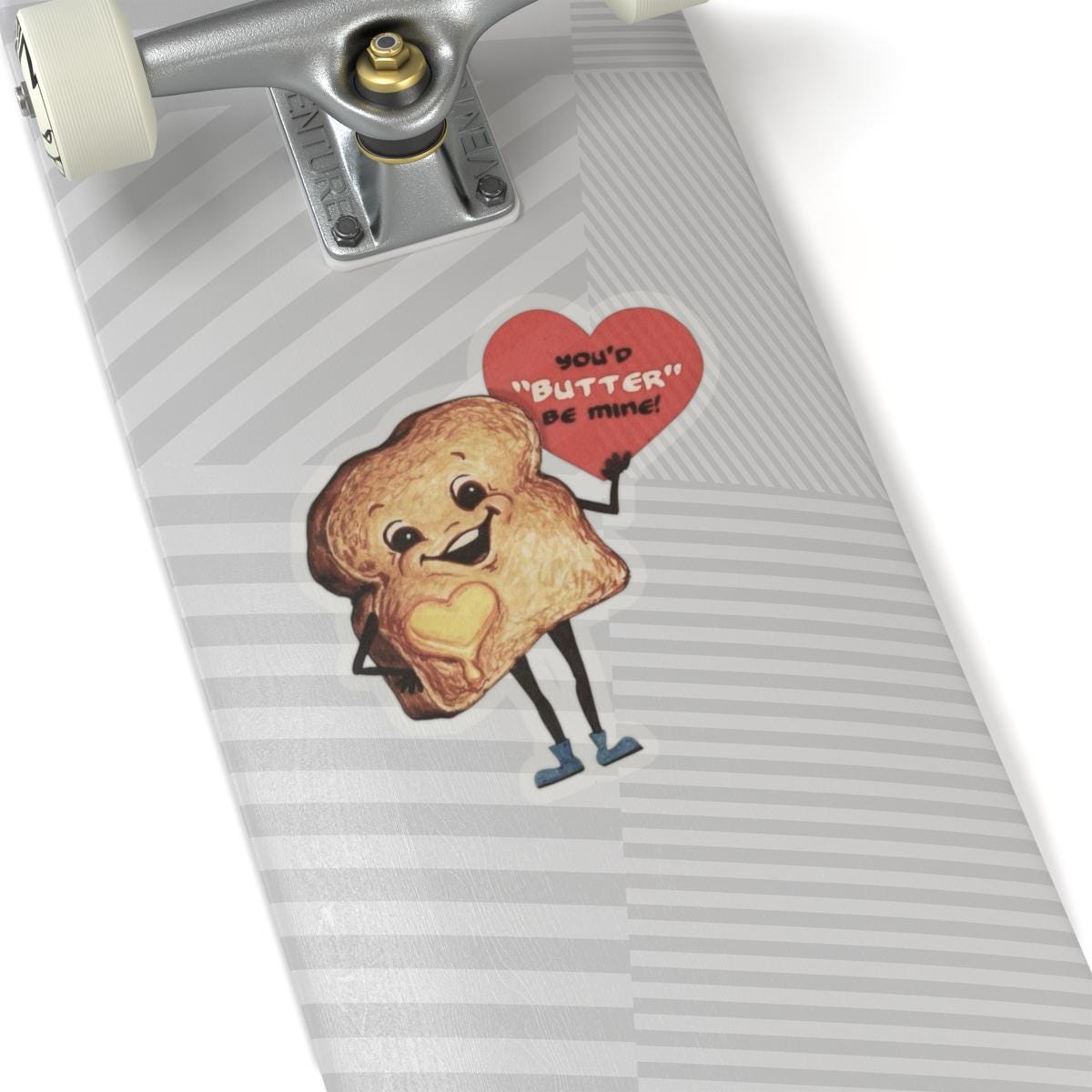 Funny Retro Romantic Sticker, Vintage St Valentines Day, Butter Be Mine Decal, Nostalgic Cute Heartfelt Toast for Loved Ones and Foodies