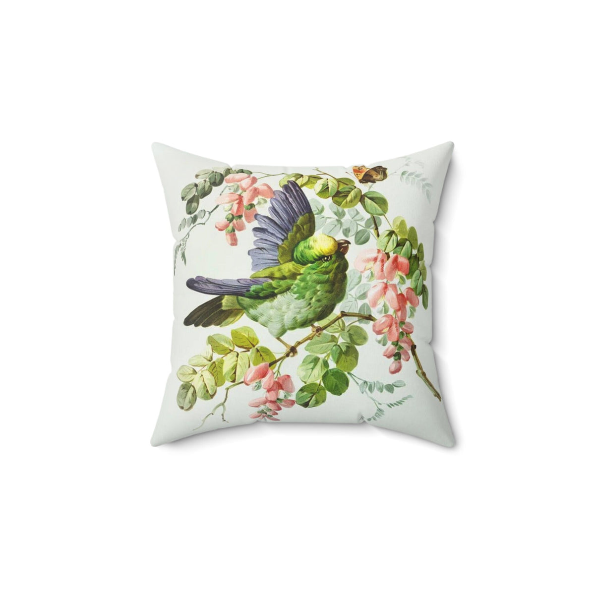 Renaissance Floral Bird Throw Pillow – Double-Sided Art Decor