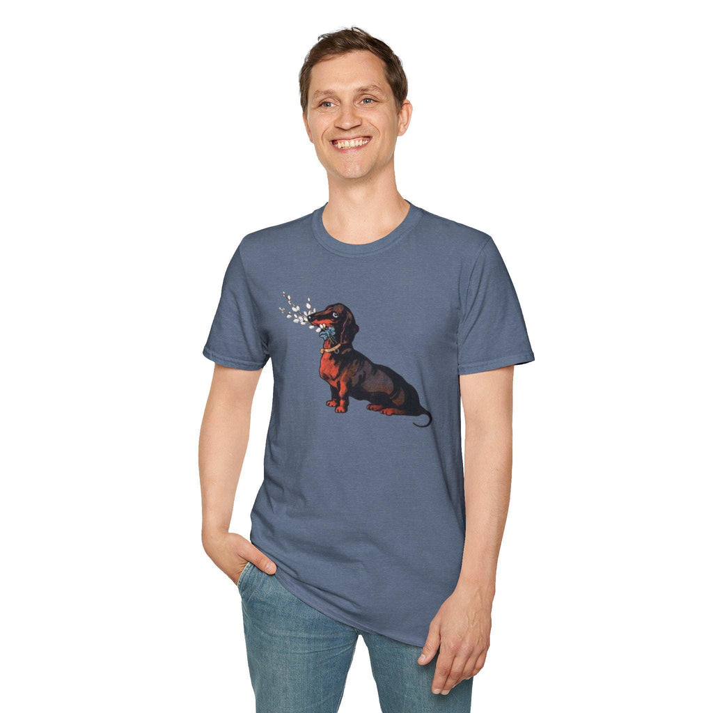 Vintage Dachshund Dog Unisex Softstyle T-Shirt, Cute Pet Lover Tee, Retro Animal Graphic Top, Gift for Dog Owners, Dog Mom Dad Shirt