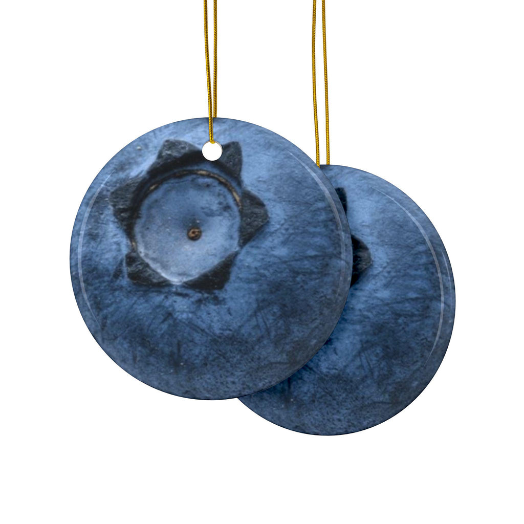 Blueberry Christmas Tree Ornament Ceramic Ornament | Double-Sided Holiday Decor | Flat Surface