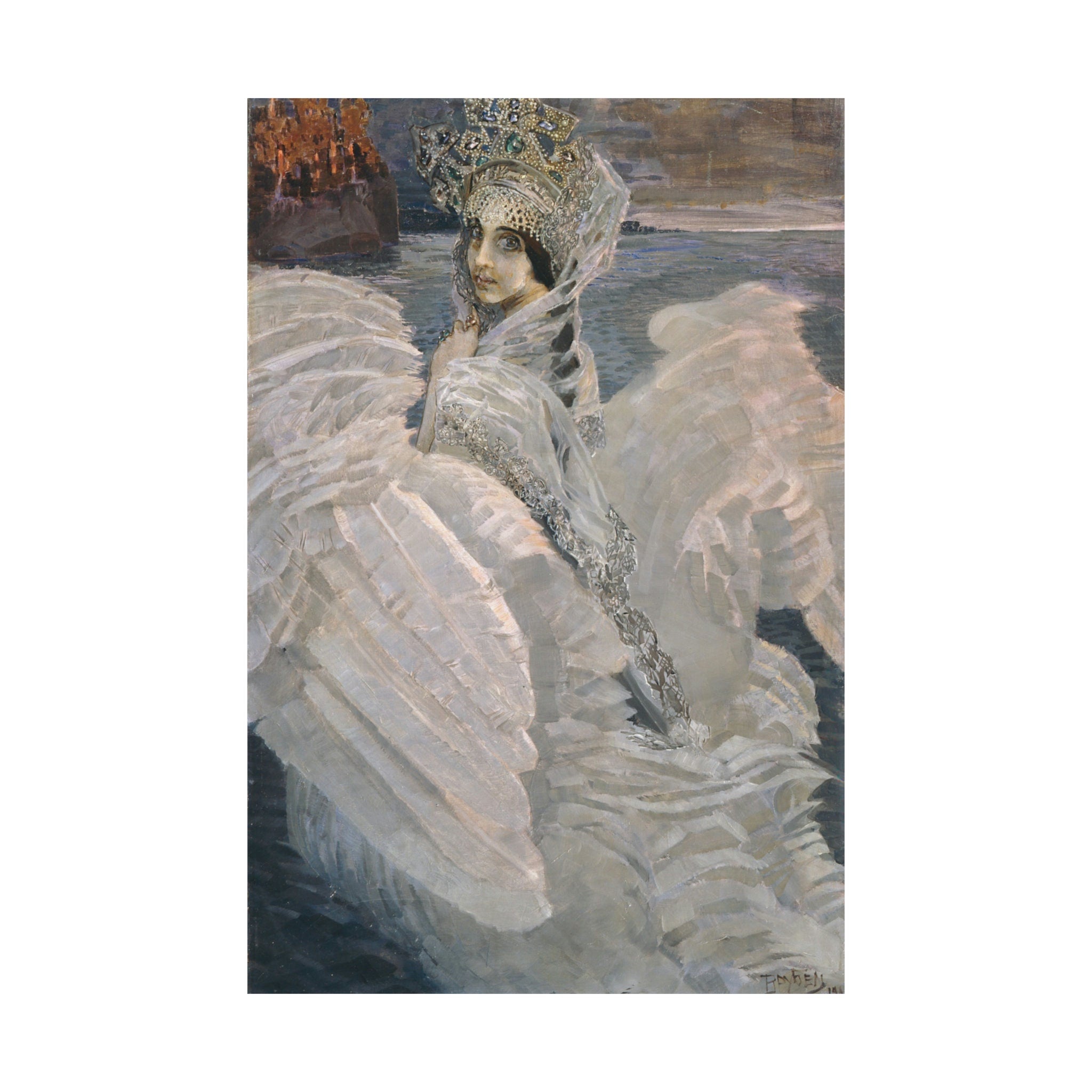 Swan Princess by Mikhail Vrubel, Russian Art Nouveau Poster
