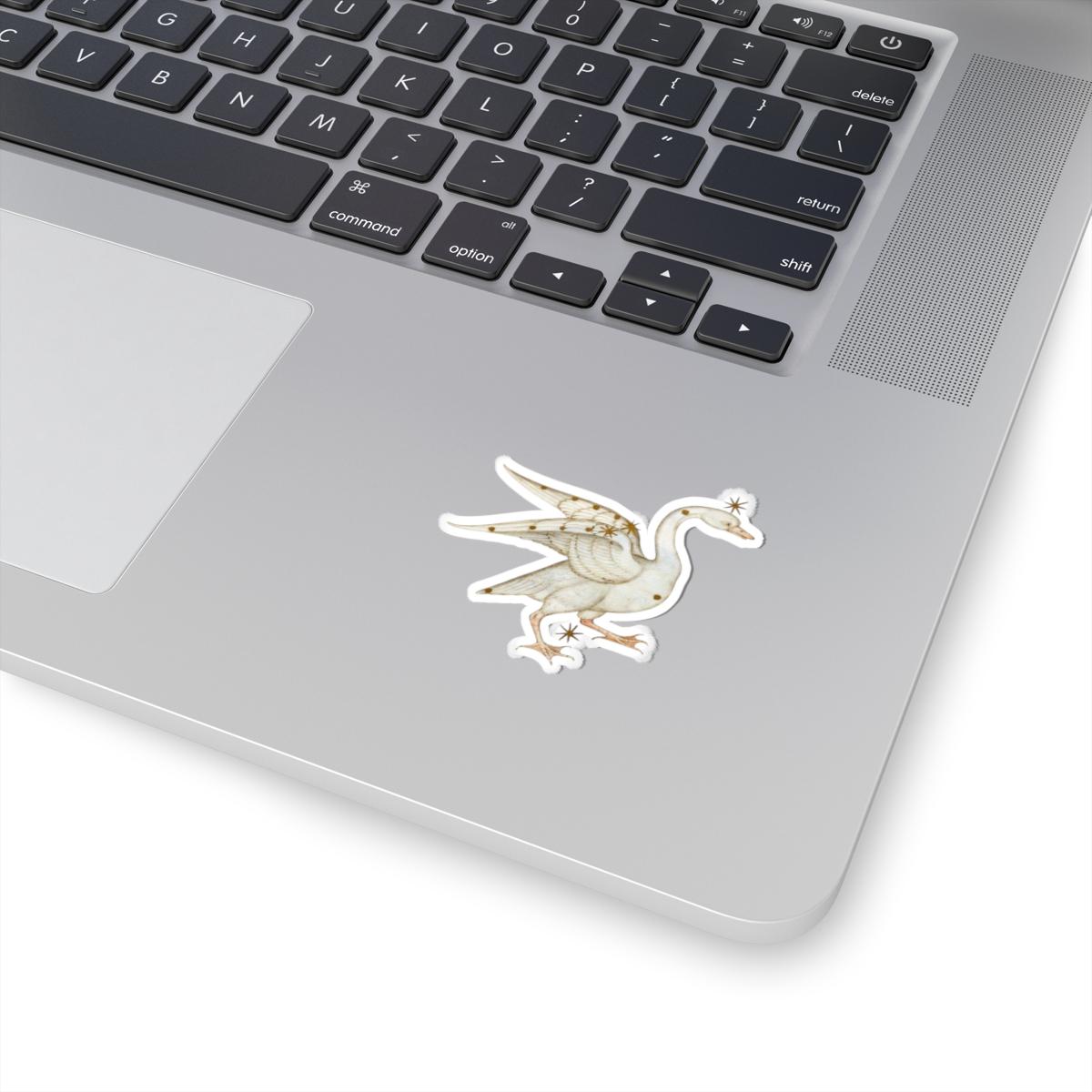 Medieval Art Swan Sticker, Mystical Magical Aesthetic, Cool Decal for Laptops, Water Bottles, Antique Gift