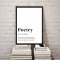 Poetry Definition Poster, Perfect Art Print Gift for Poets and Poetry Lovers