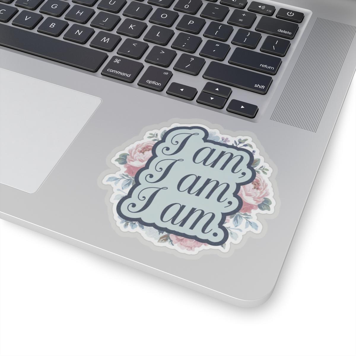 Sylvia Plath Quote Sticker, Literature Lover Gift, Vintage Style Sticker, Floral Decal, I Am I Am I Am Decor, Mental Health Awareness