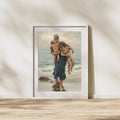 Fisherman's Wife Bathing her Children Print by Virginie Demont Breton, Classic French Art, Coastal Life Poster, Motherhood, Mothers Day Gift