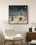Doctor Zhivago Inspired Art Poster, Winter Night Landscape, Illustration Wall Decor