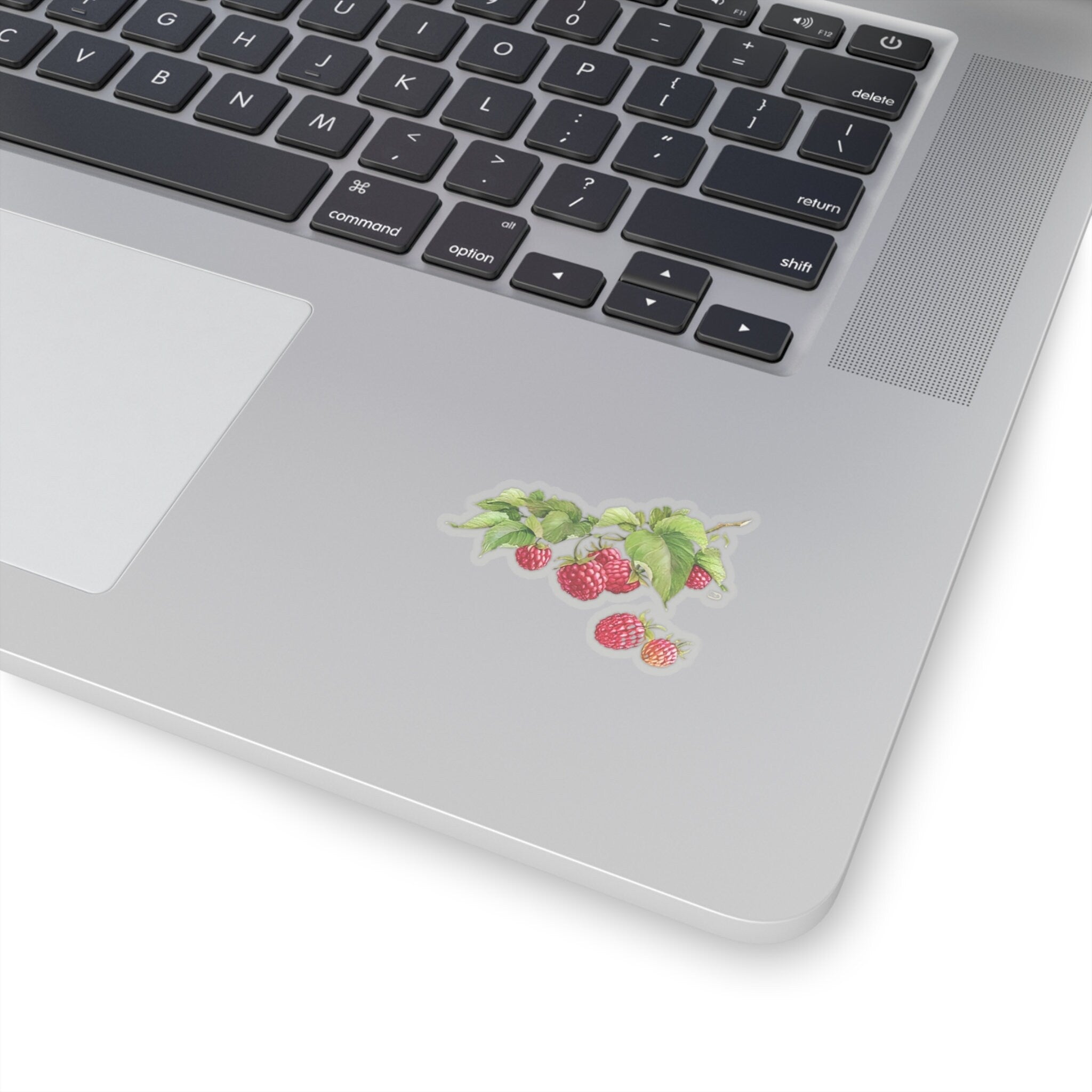 Kiss Cut Sticker Natural Raspberry, Realistic Berry Design with Leaves, Perfect for Laptops, Journals, and Craft Projects