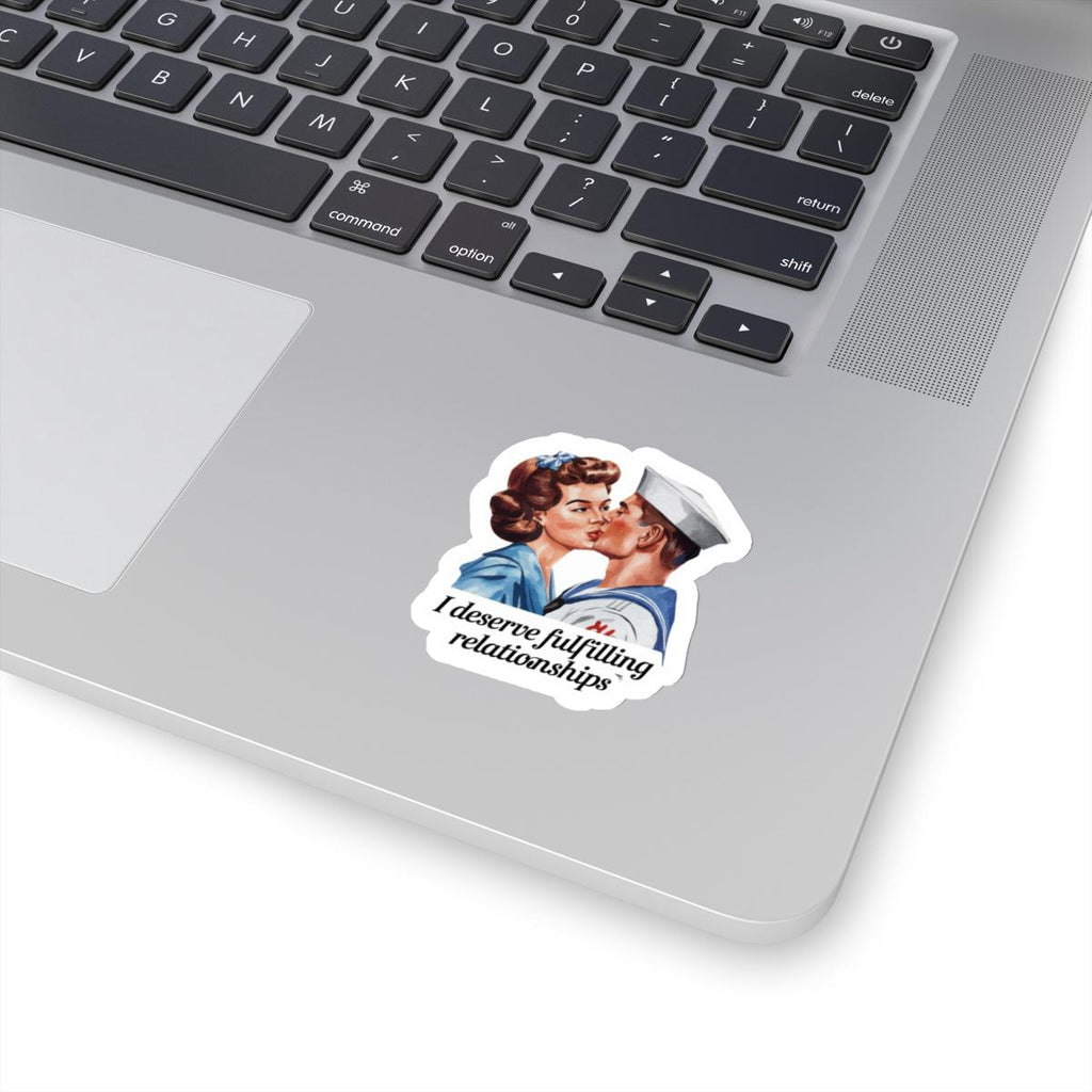 Affirmation Sticker, Attract and Manifest Love, Retro Romance Decal, Inspired by Iconic Kiss, Great Gift for Single Friends