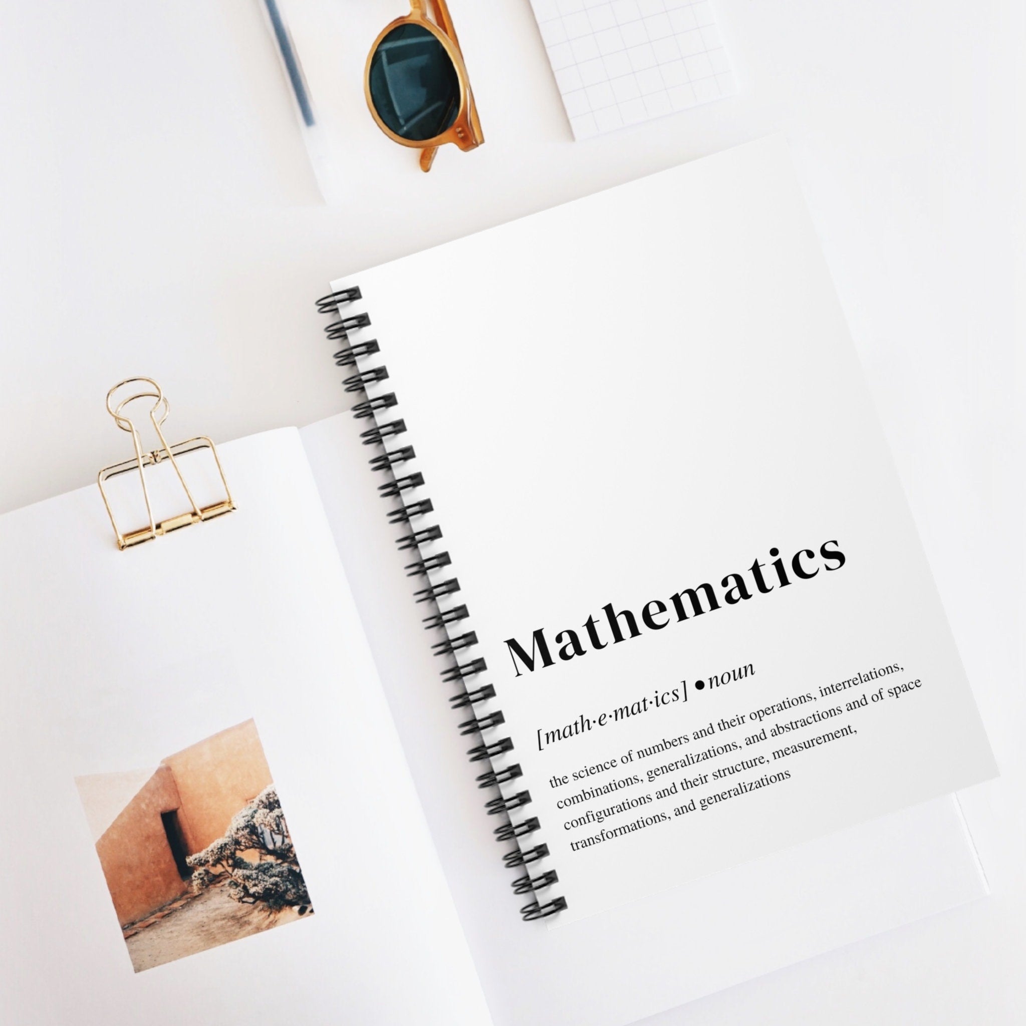 Mathematics Definition Spiral Notebook, Perfect Gift for Students, Back to School and University Supplies