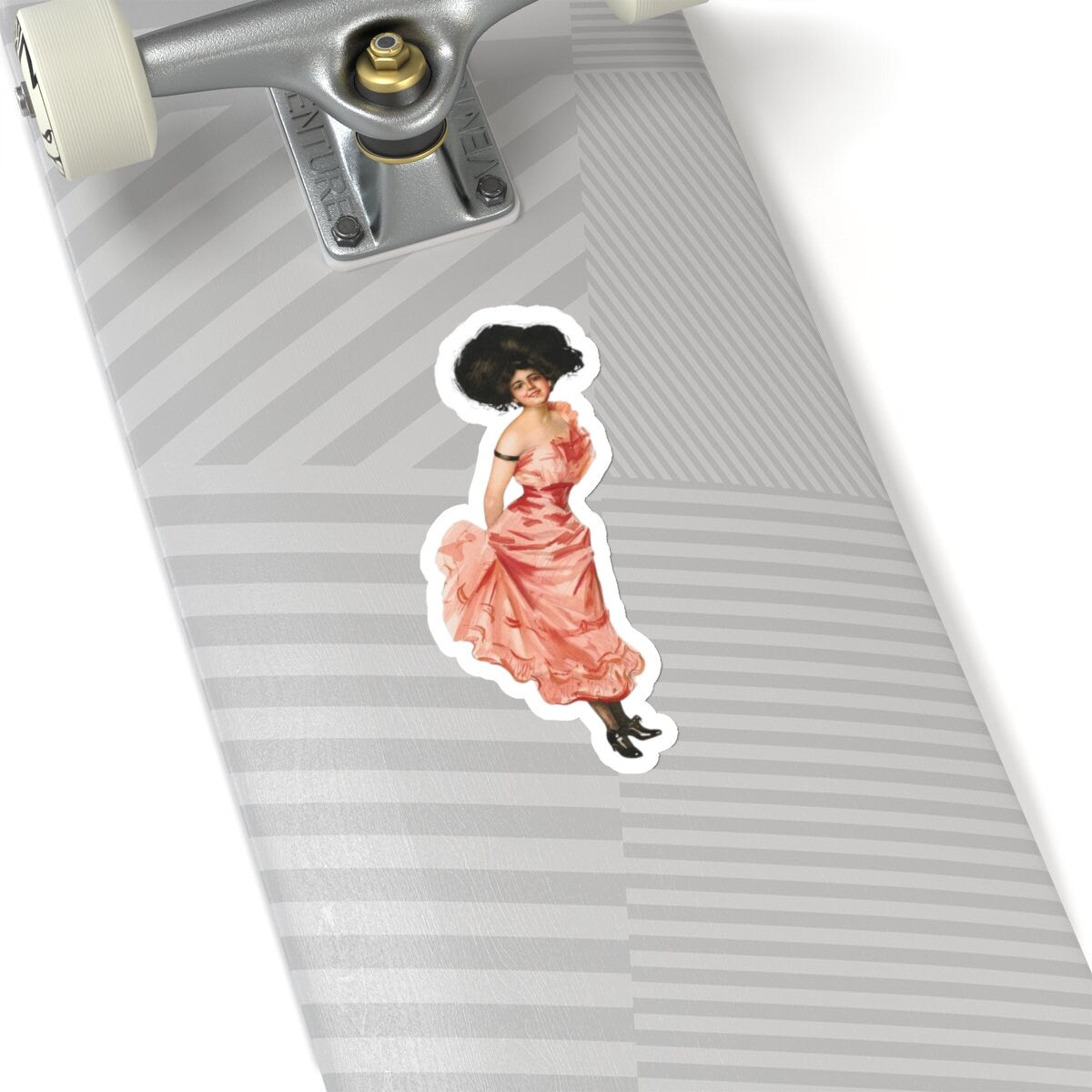 Victorian Pink Dress Lady Vinyl Sticker – Coquette Art Decal
