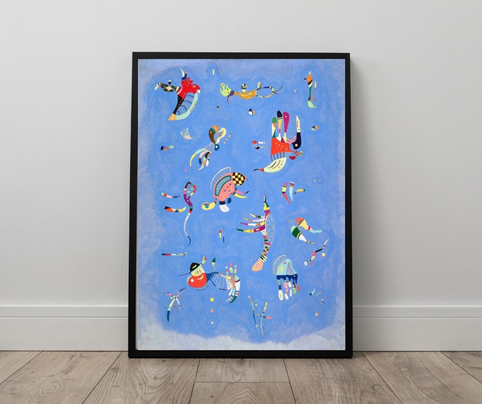 Blue Sky by Wassily Kandinsky Art Print, Abstract Poster, Modern Home Decor, Contemporary Painting