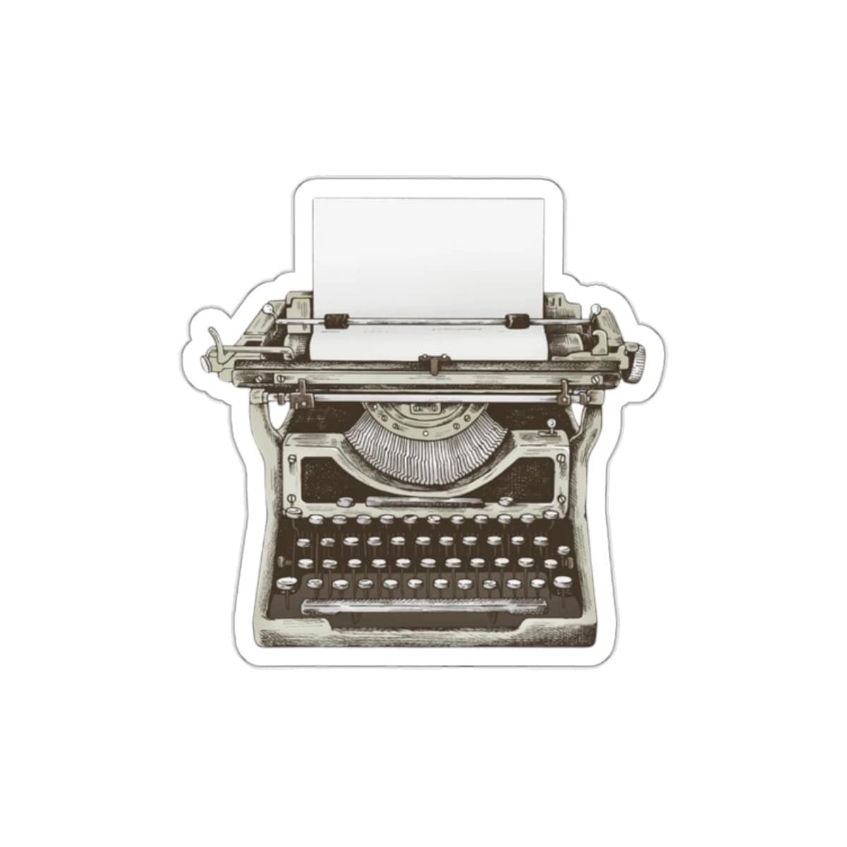 Vintage Typewriter Sticker | Retro Vinyl Decal for Writers, Book Lovers & Bibliophiles