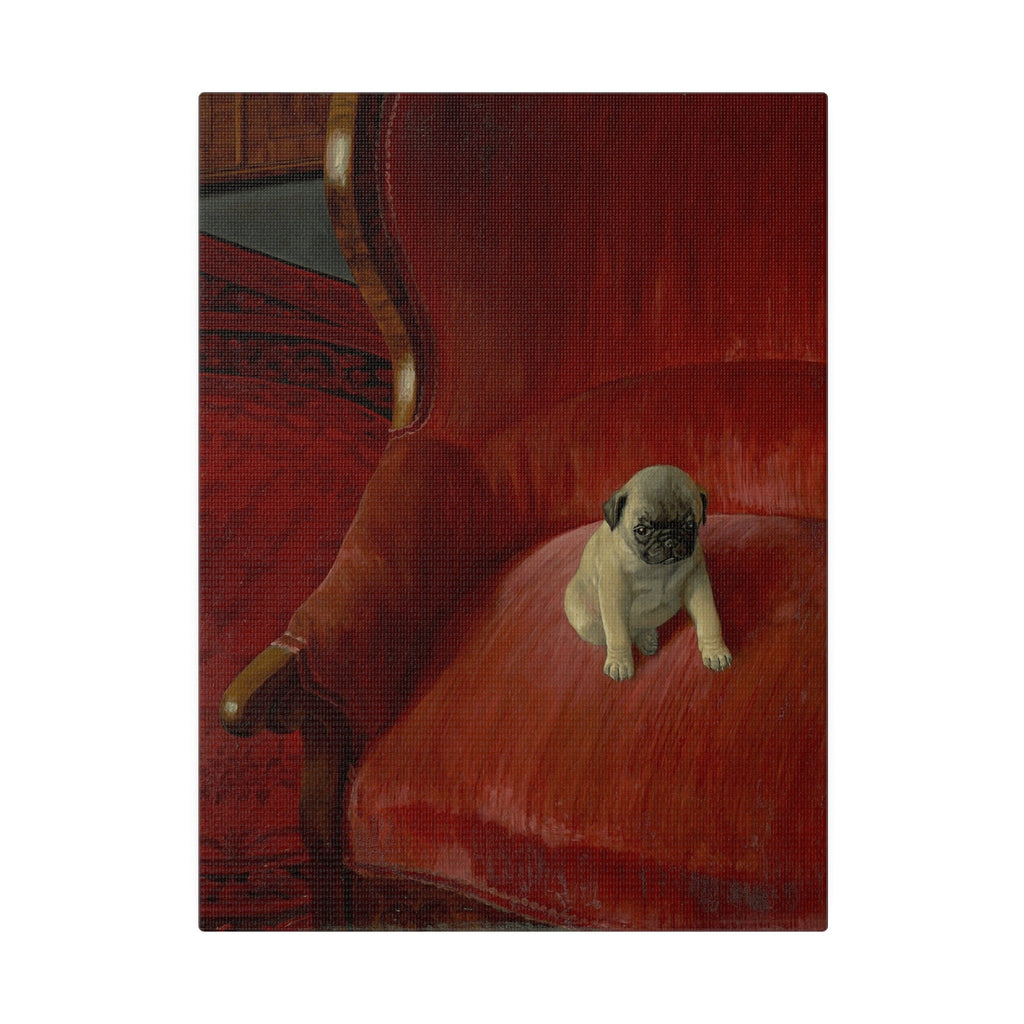 Thomas Heine Siegfried Canvas Print, French Bulldog on Red Chair, Jugendstil Inspired Canvas Art, Perfect Gift for Dog Lovers