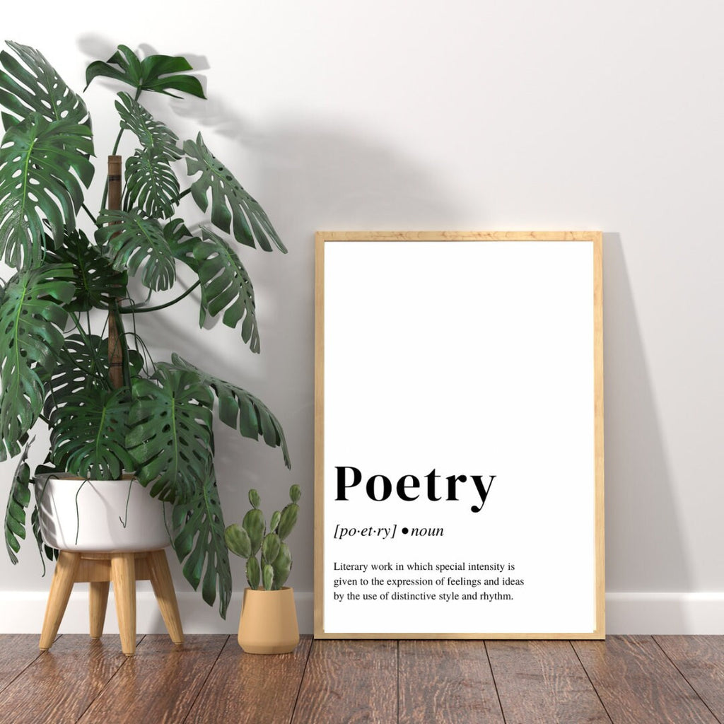 Poetry Definition Poster, Perfect Art Print Gift for Poets and Poetry Lovers