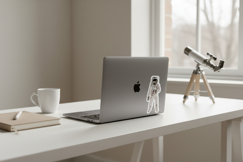 American Astronaut Sticker - Space Enthusiast Gift, Cosmic Decor, Outer Space Laptop Decal, NASA Theme Vinyl Sticker