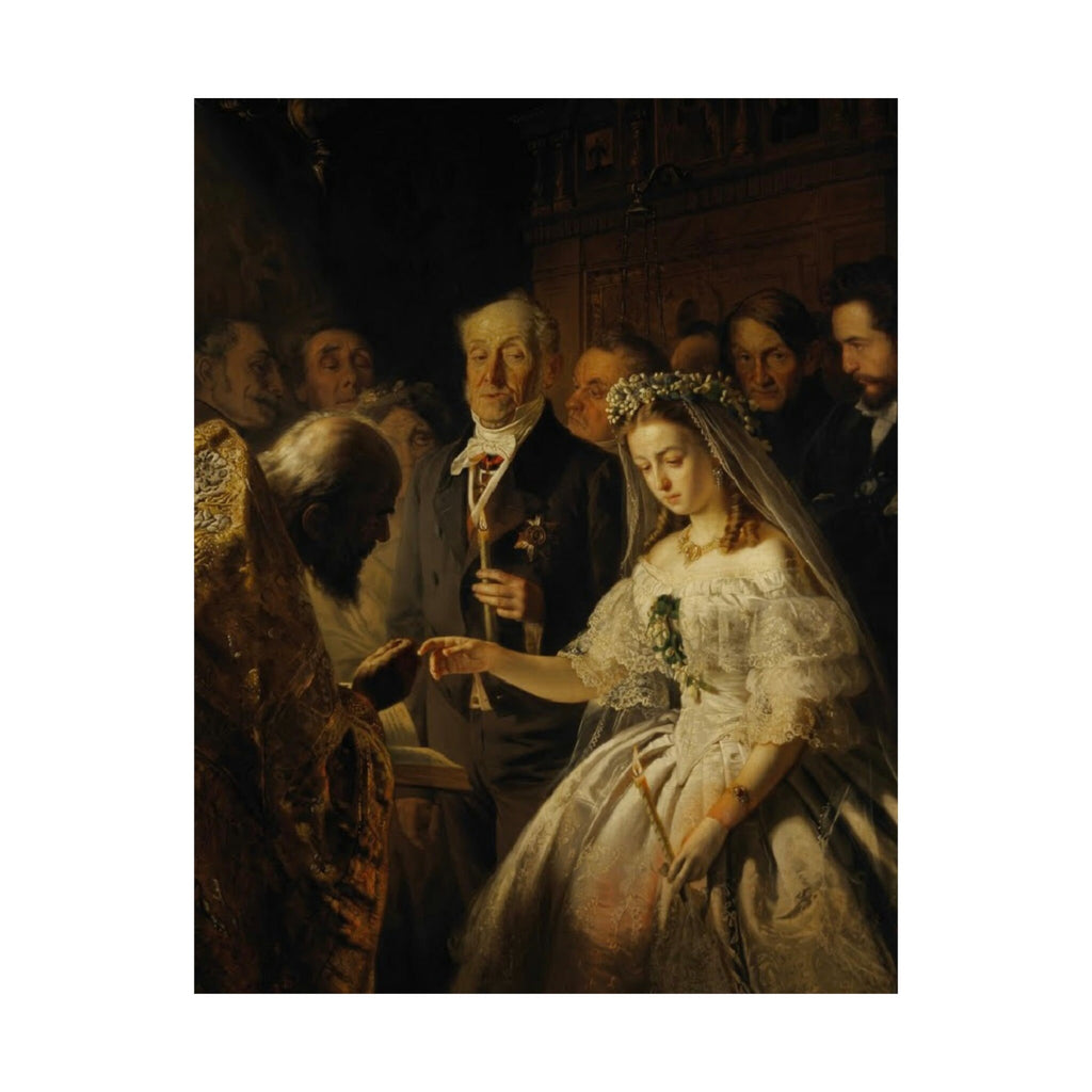 Unequal Marriage Print by Vasili Pukirev, Russian Fine Art