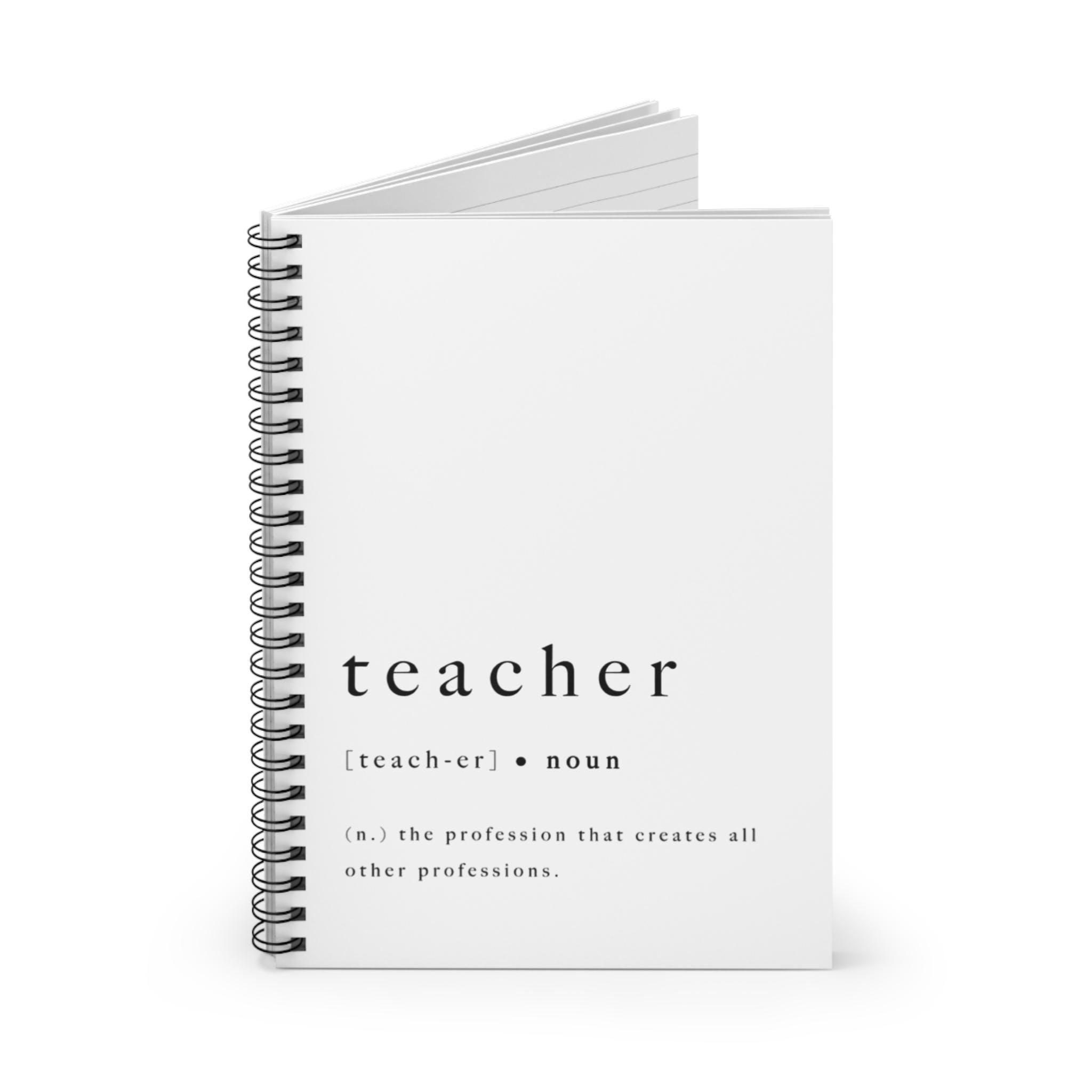 Teacher Definition Notebook, Inspirational Gift for Teachers, Back-to-School Supplies, Ruled Notebook