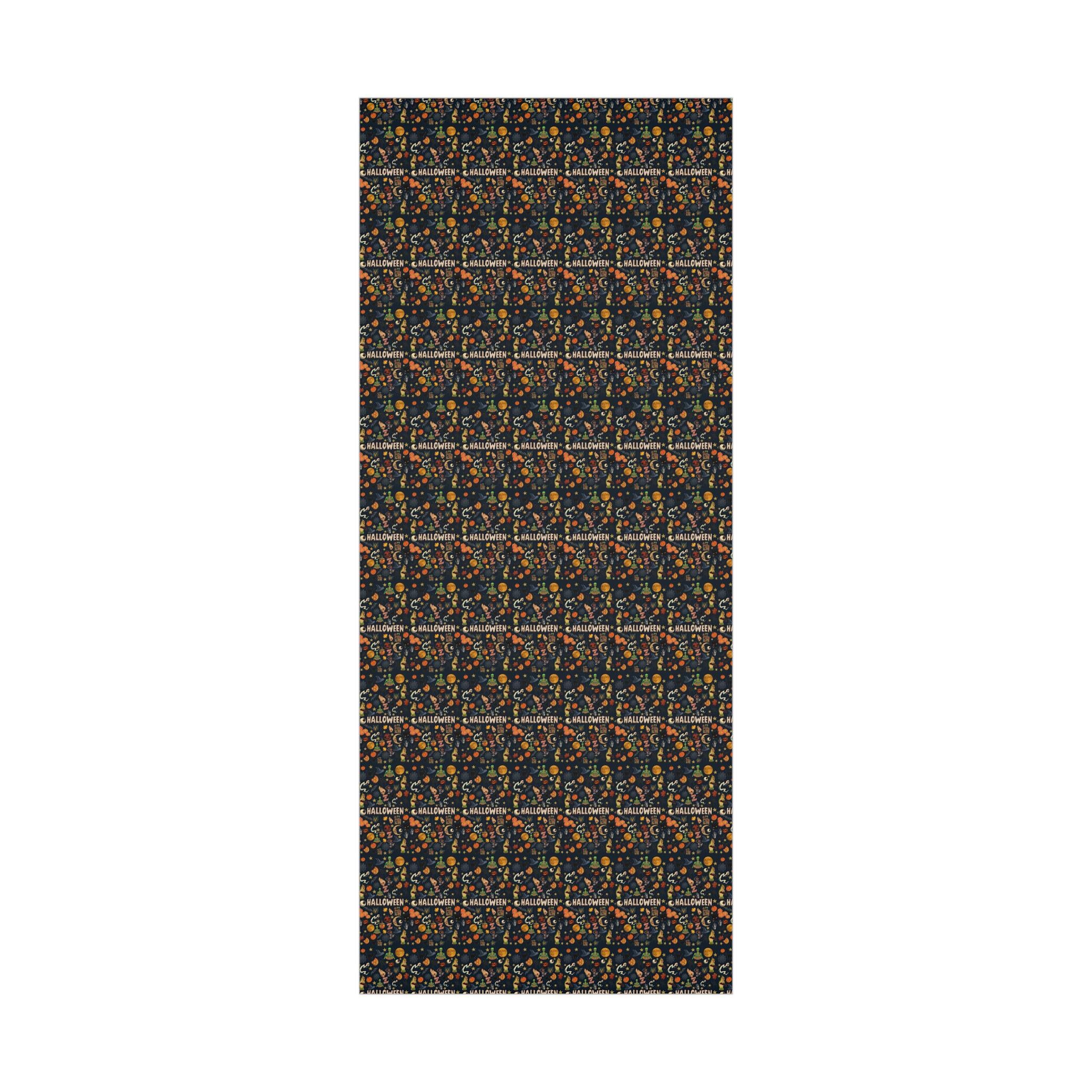 Vintage Halloween Wrapping Paper | Cute Ghosts, Witch Hats, Bats, & More | Perfect Gift Wrap