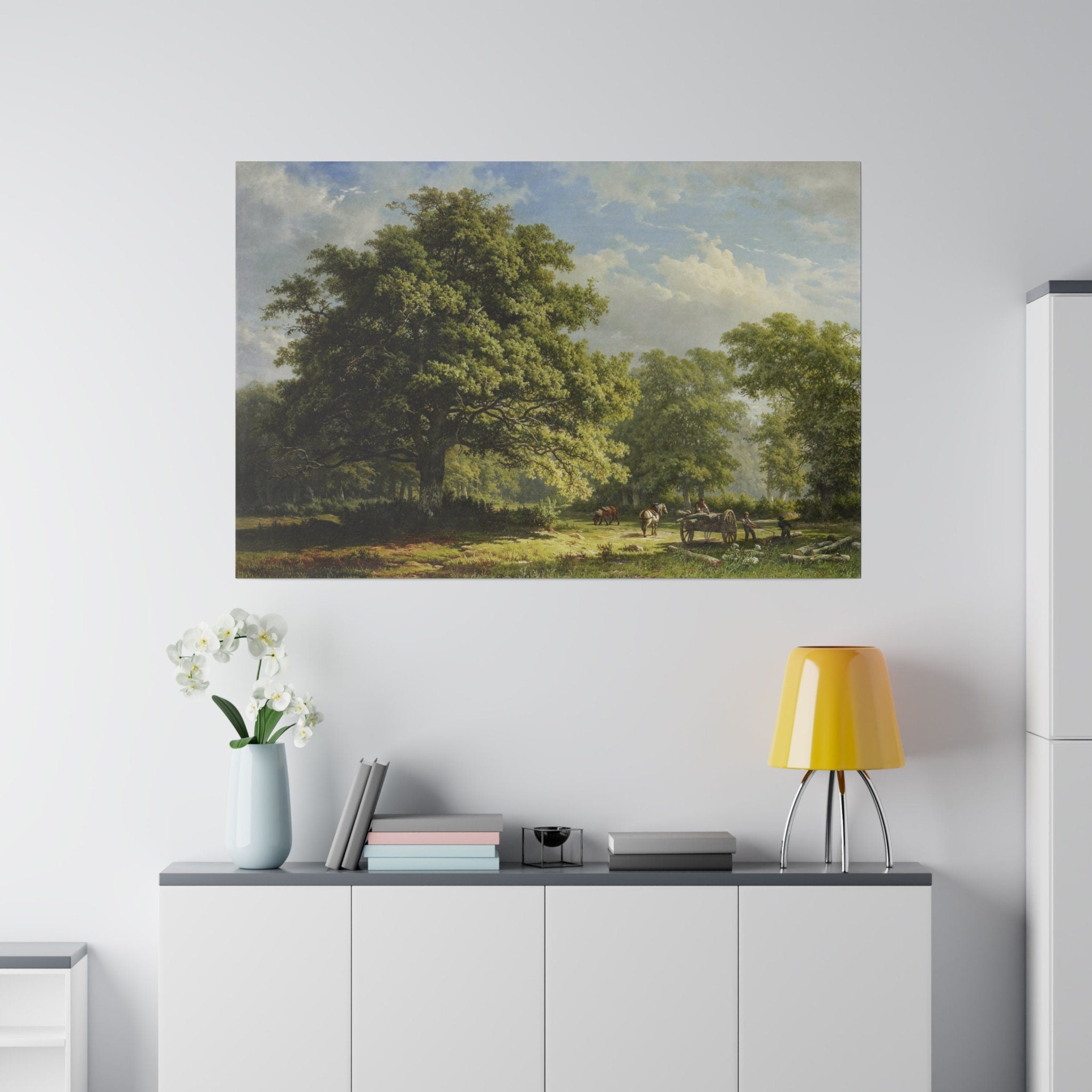 Bentheim Forest Canvas Art by George Andries Roth, Serene Nature Landscape Wall Decor, Luxurious Gift