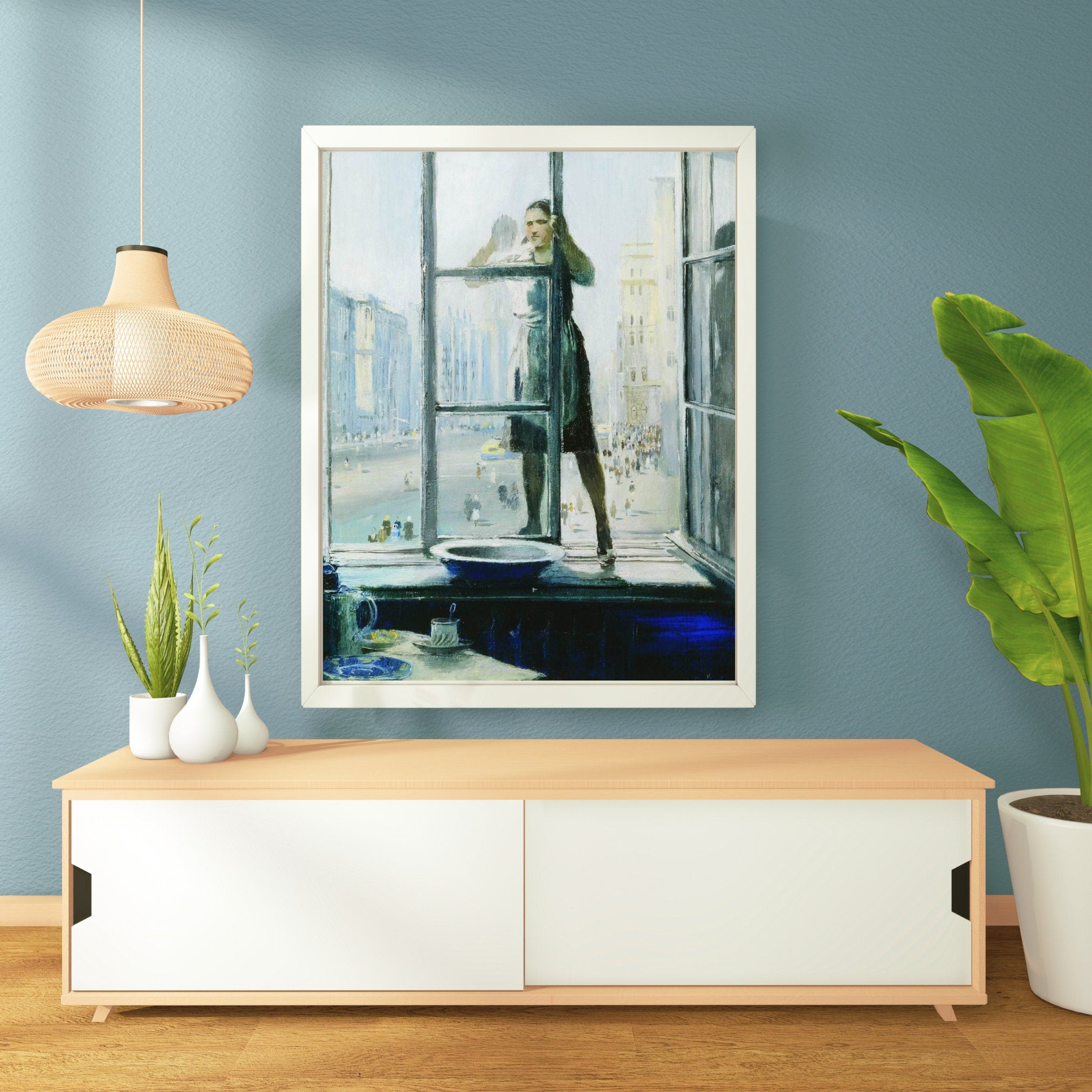Spring Window by Yuri Pimenov Soviet Art Print Cultural Masterpiece Wall Decor Poster - Available in Large Sizes