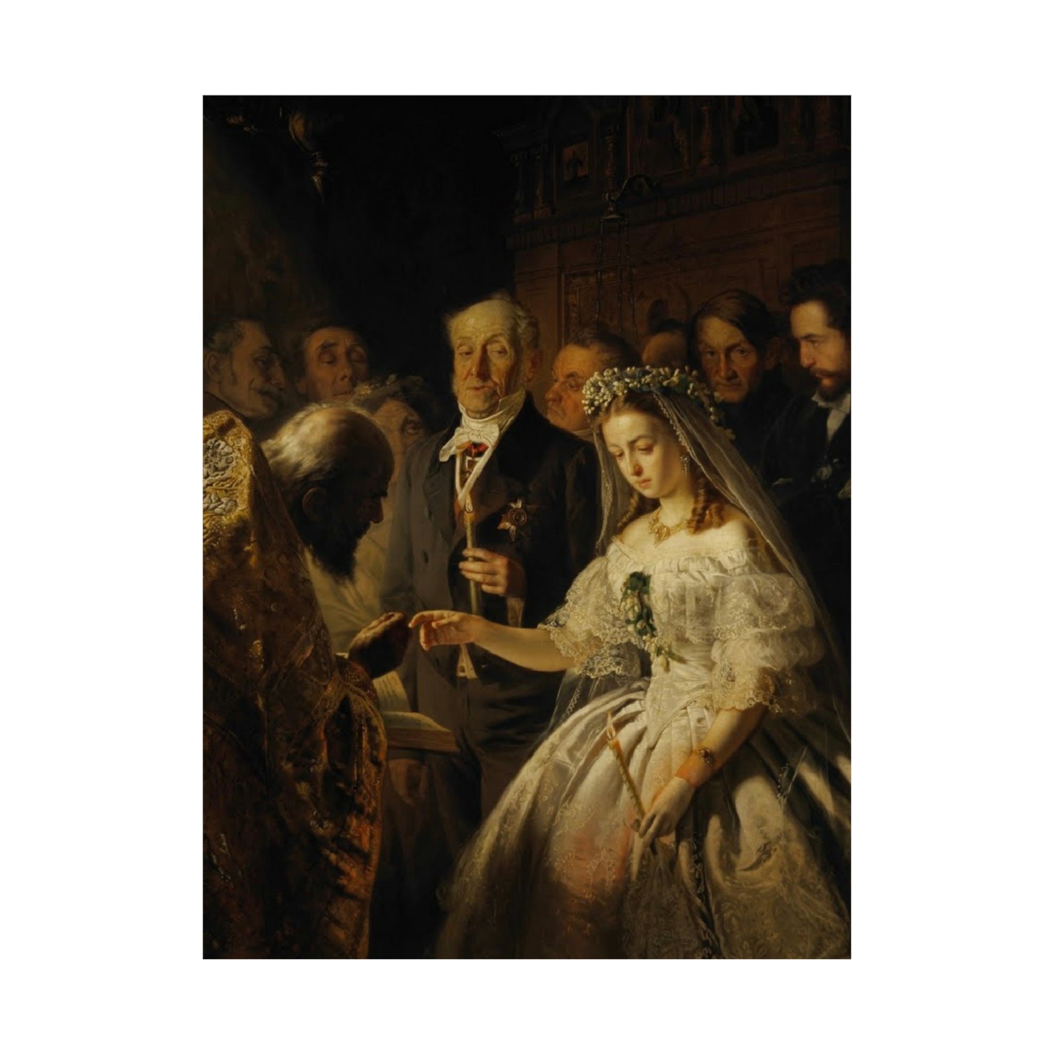 Unequal Marriage Print by Vasili Pukirev, Russian Fine Art