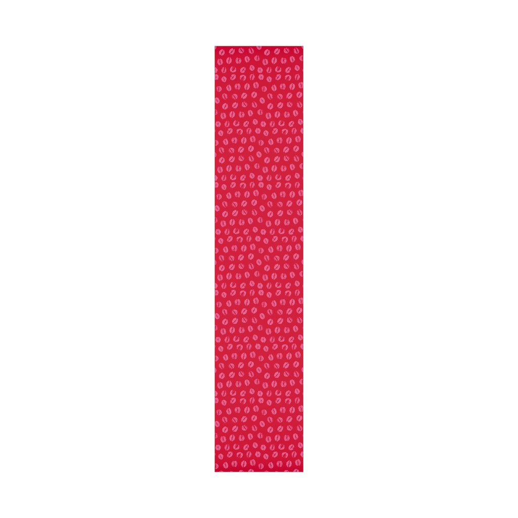 Chic Pink Lipstick Kisses Gift Wrap, Birthday Wrapping Paper, Stylish Red and Pink Design, Valentines Day Gift Decor