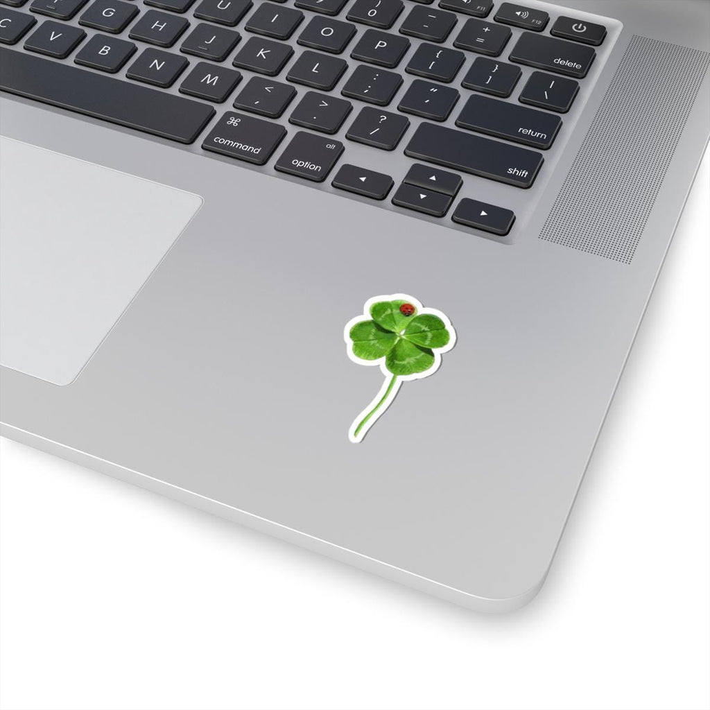Lucky Clover Sticker, Good Luck Fortune Ladybug Decal, St Patrick Day Gift, Irish Theme, Holiday Decoration, Laptop Water Bottle Kindle