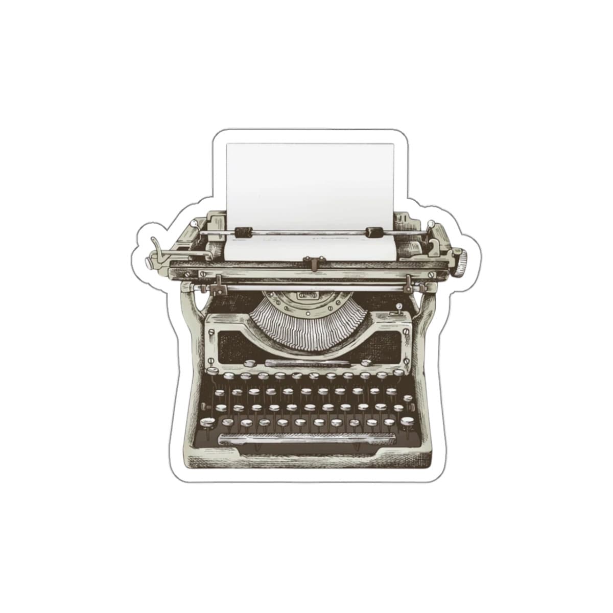 Vintage Typewriter Sticker | Retro Vinyl Decal for Writers, Book Lovers & Bibliophiles