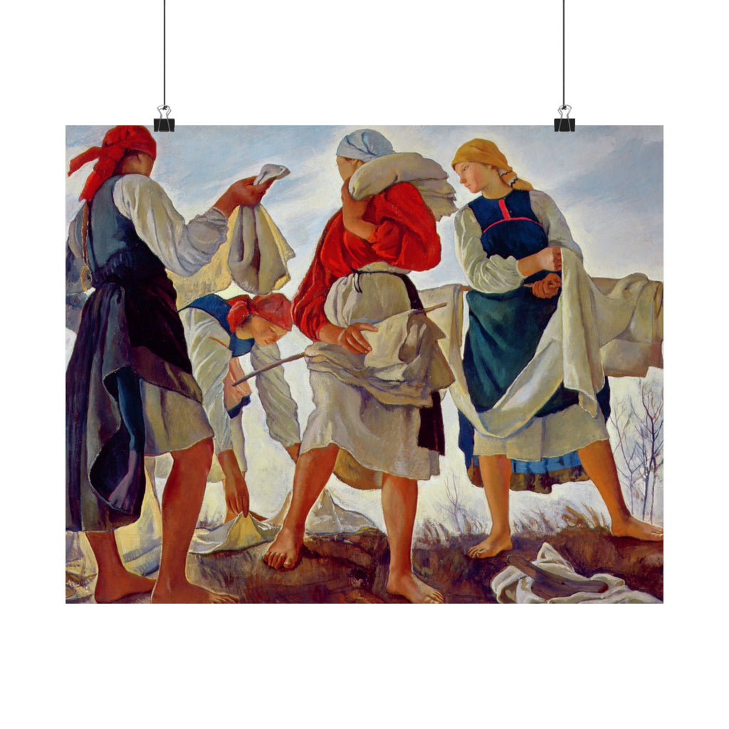 Zinaida Serebriakova Print Bleaching Cloth, Whitening Canvas, Classic Russian Painting Wall Decor Fine Art Reproduction