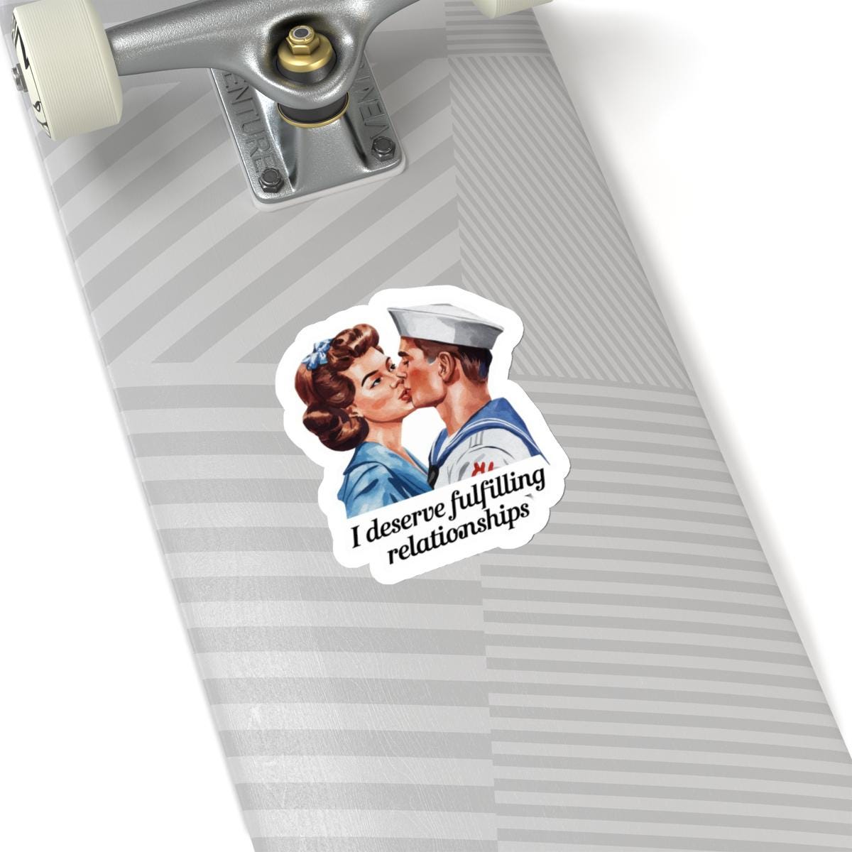 Affirmation Sticker, Attract and Manifest Love, Retro Romance Decal, Inspired by Iconic Kiss, Great Gift for Single Friends