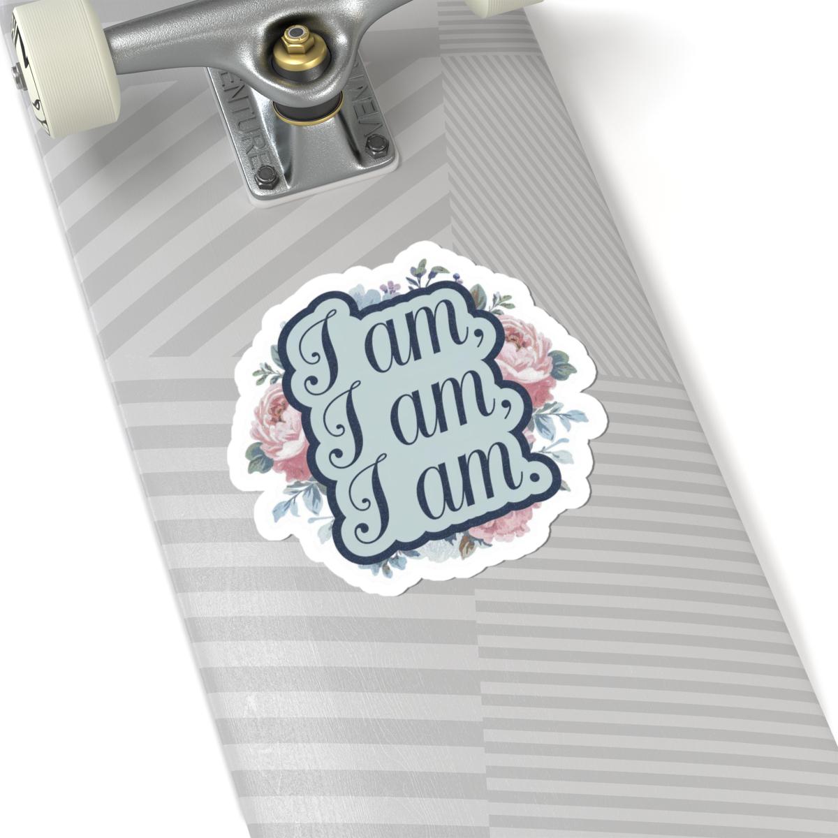 Sylvia Plath “I Am, I Am, I Am” Floral Vinyl Sticker
