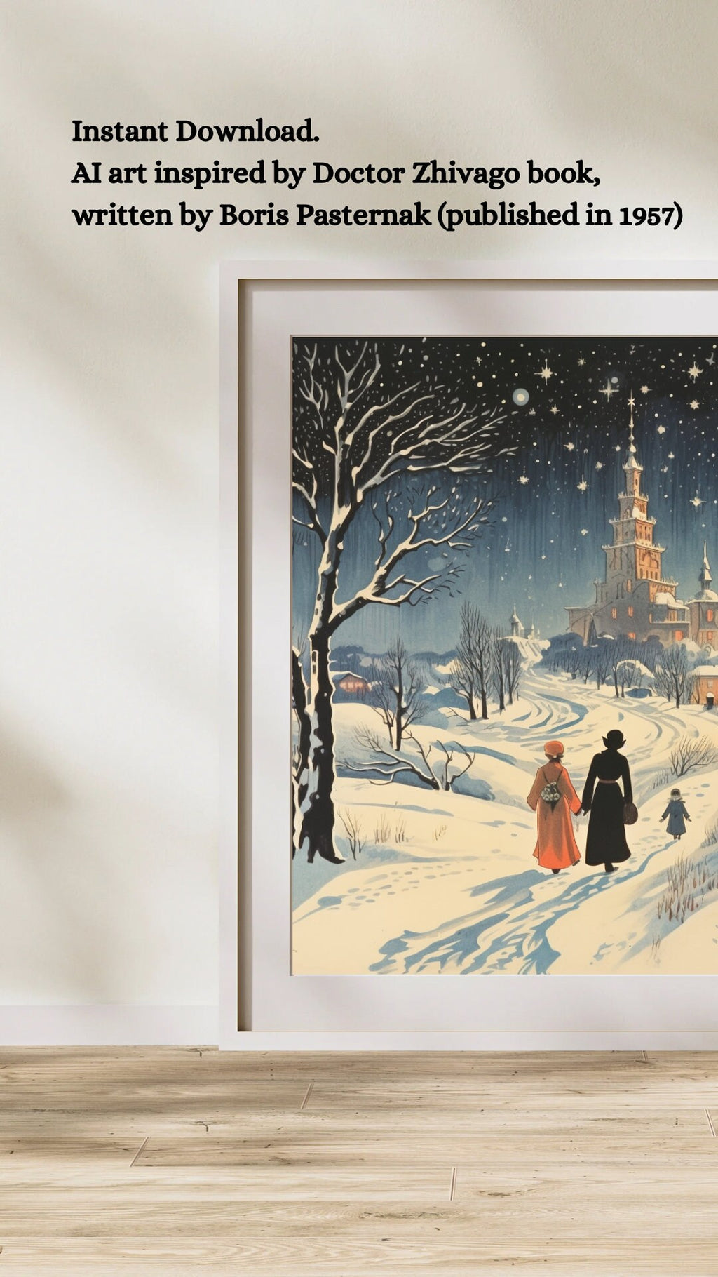 Art Illustration Doctor Zhivago Pasternak Russian literature - Instant Download