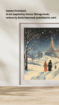 Art Illustration Doctor Zhivago Pasternak Russian literature - Instant Download