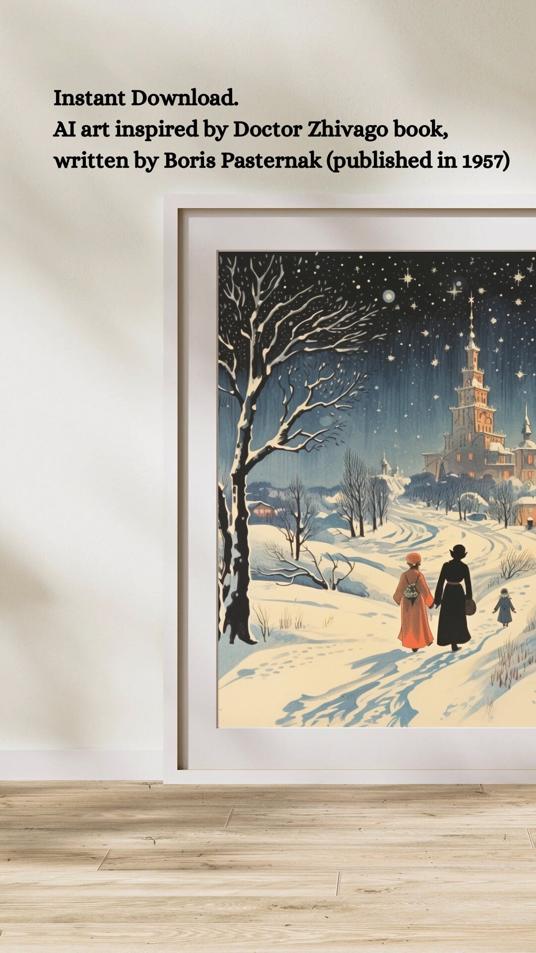Art Illustration Doctor Zhivago Pasternak Russian literature - Instant Download